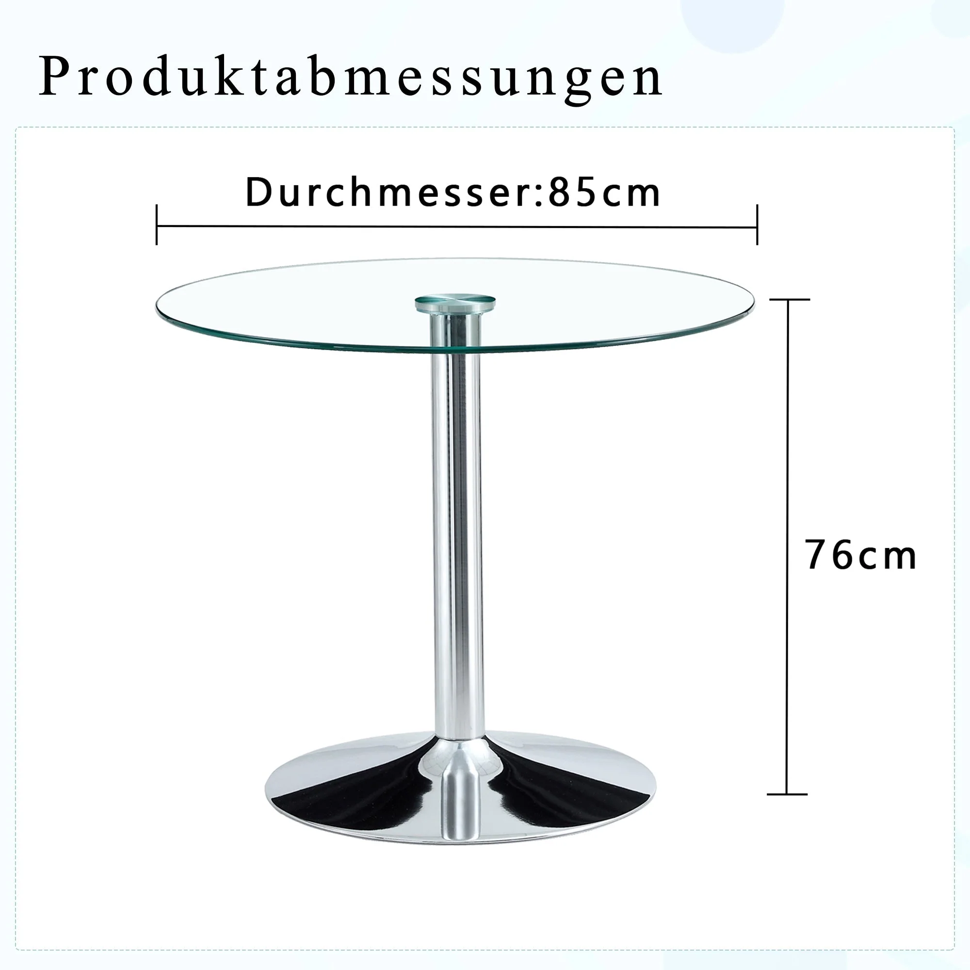 Glass Beam Table Modern Minimalist Round 85cm - Image 4
