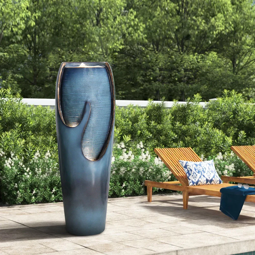 Glass Water Fountain, 98 cm high, for Indoor and Outdoor Decoration - Image 3
