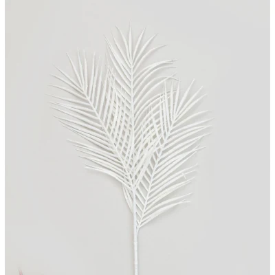 Glitter Palm Leaf White 84cm