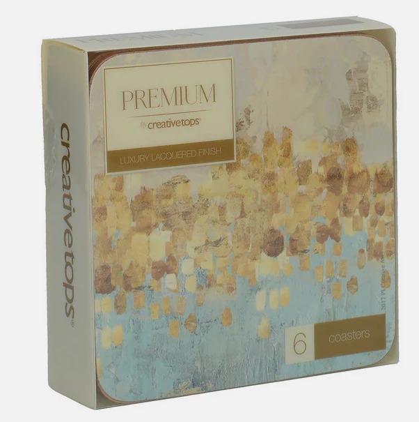 Gold Reflect Coaster Set/6