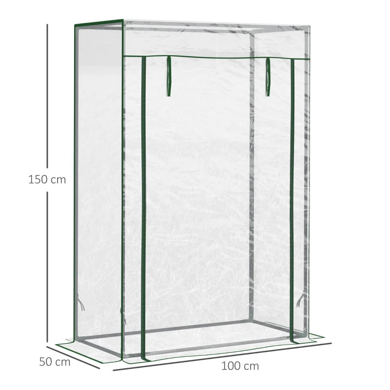 Greenhouse Cold Frame, Roll-Up Door, Steel Plastic, Transparent - Image 3
