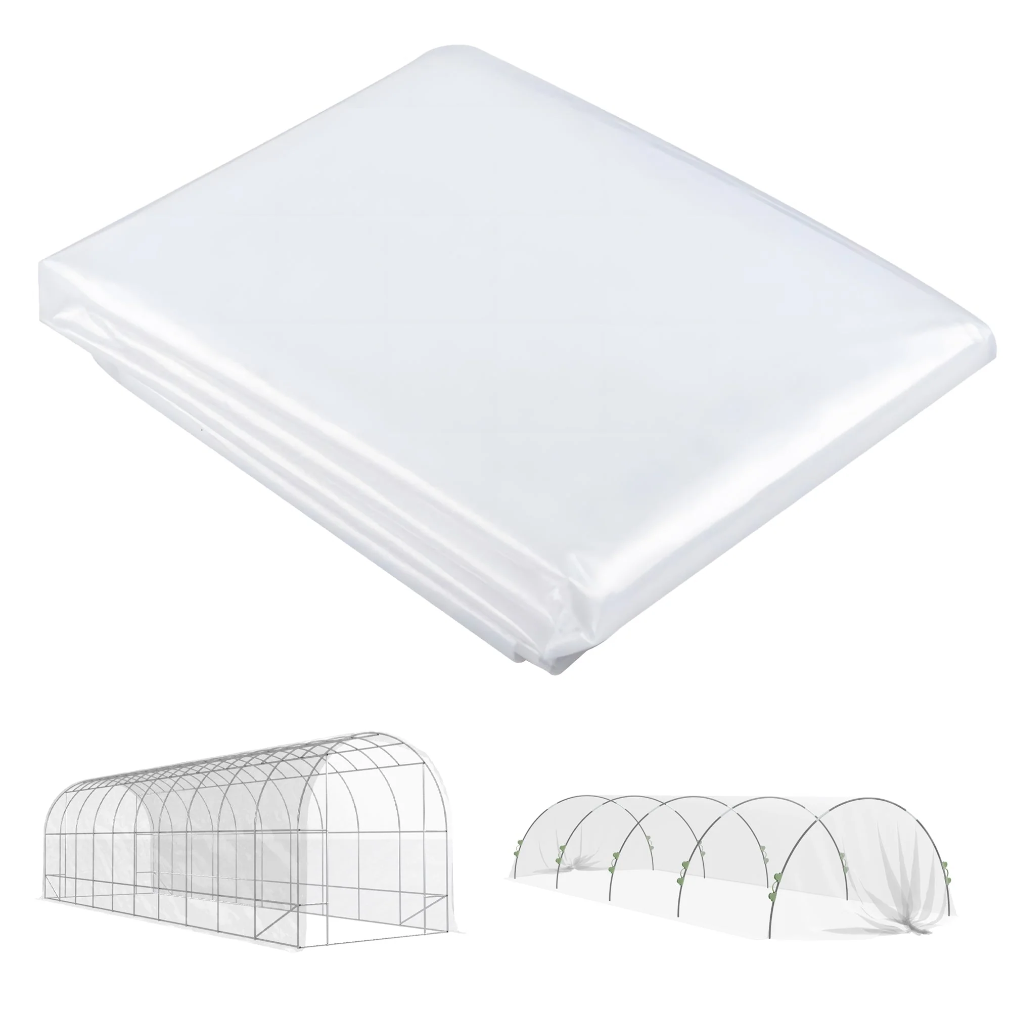 Greenhouse Film Waterproof UV Protection Tear-Resistant 8x10 m Plastic, Transparent - Image 2