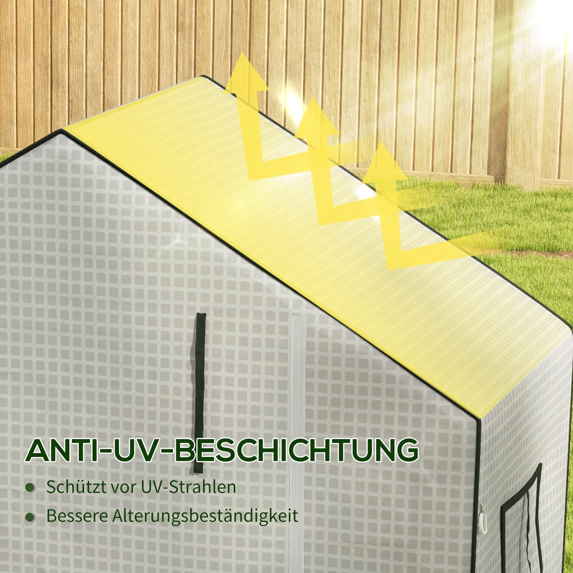 Greenhouse Replacement PE Film Cover, UV Protection Roll-Up Door Side Window, 140x73x190cm, White - Image 5