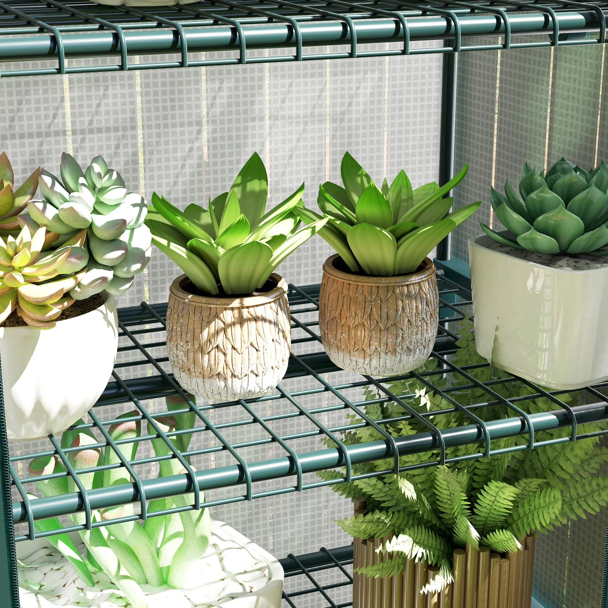 Greenhouse, Roll Shelves Winter-Proof Steel Film, White - Image 7