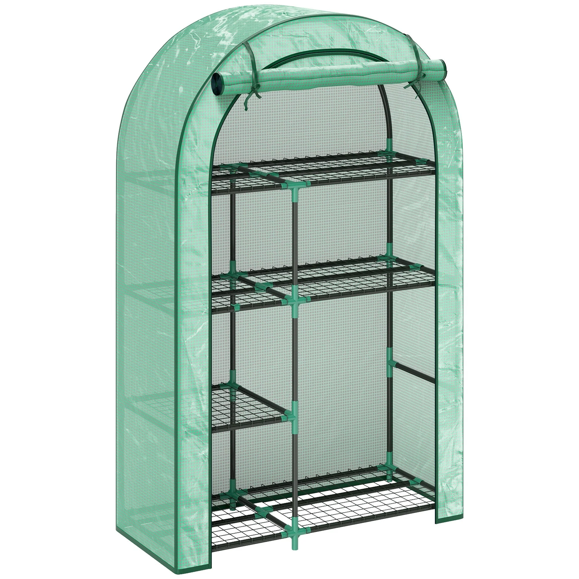 Greenhouse round roof, door, shelves, winter-proof film, steel - Image 2