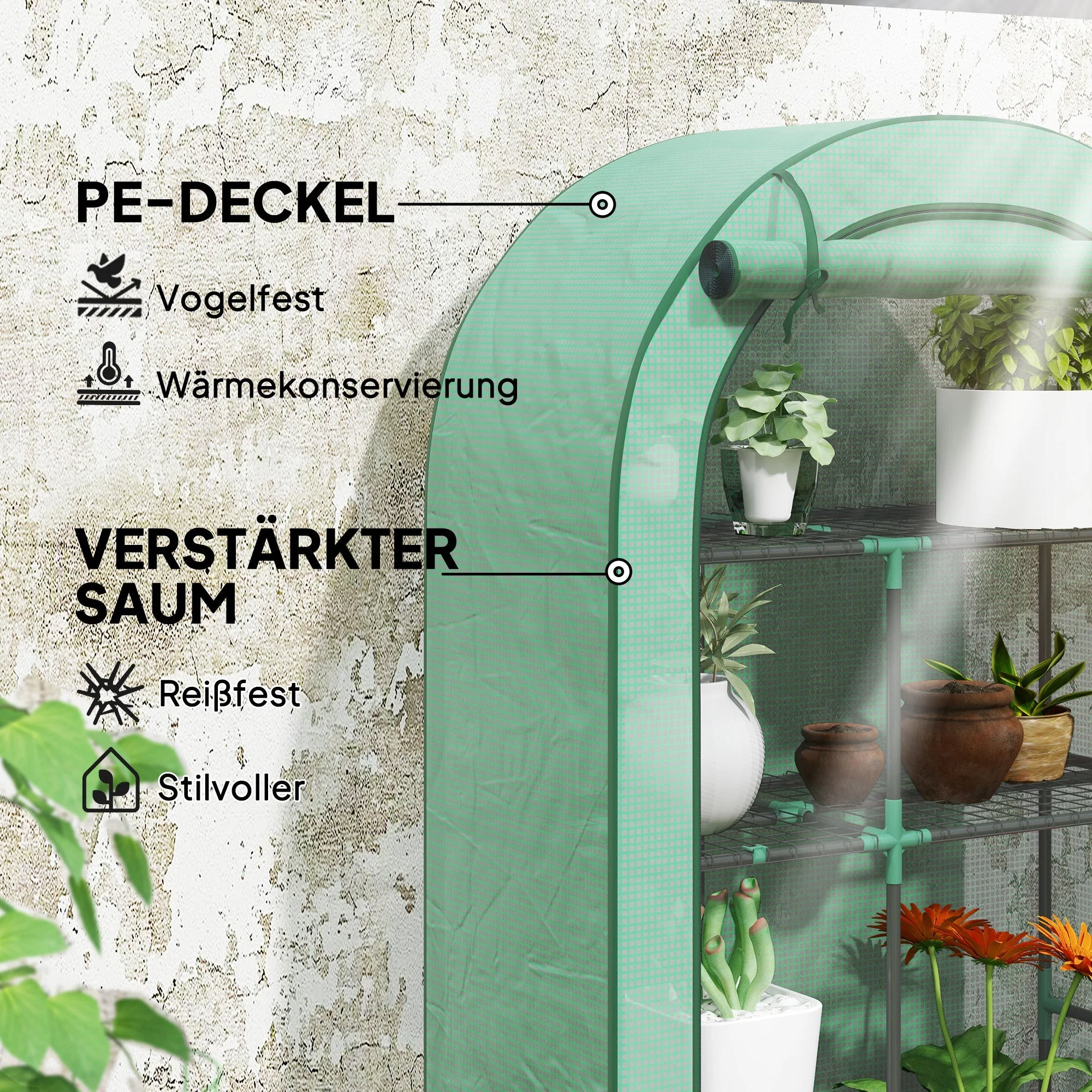 Greenhouse round roof, door, shelves, winter-proof film, steel - Image 4