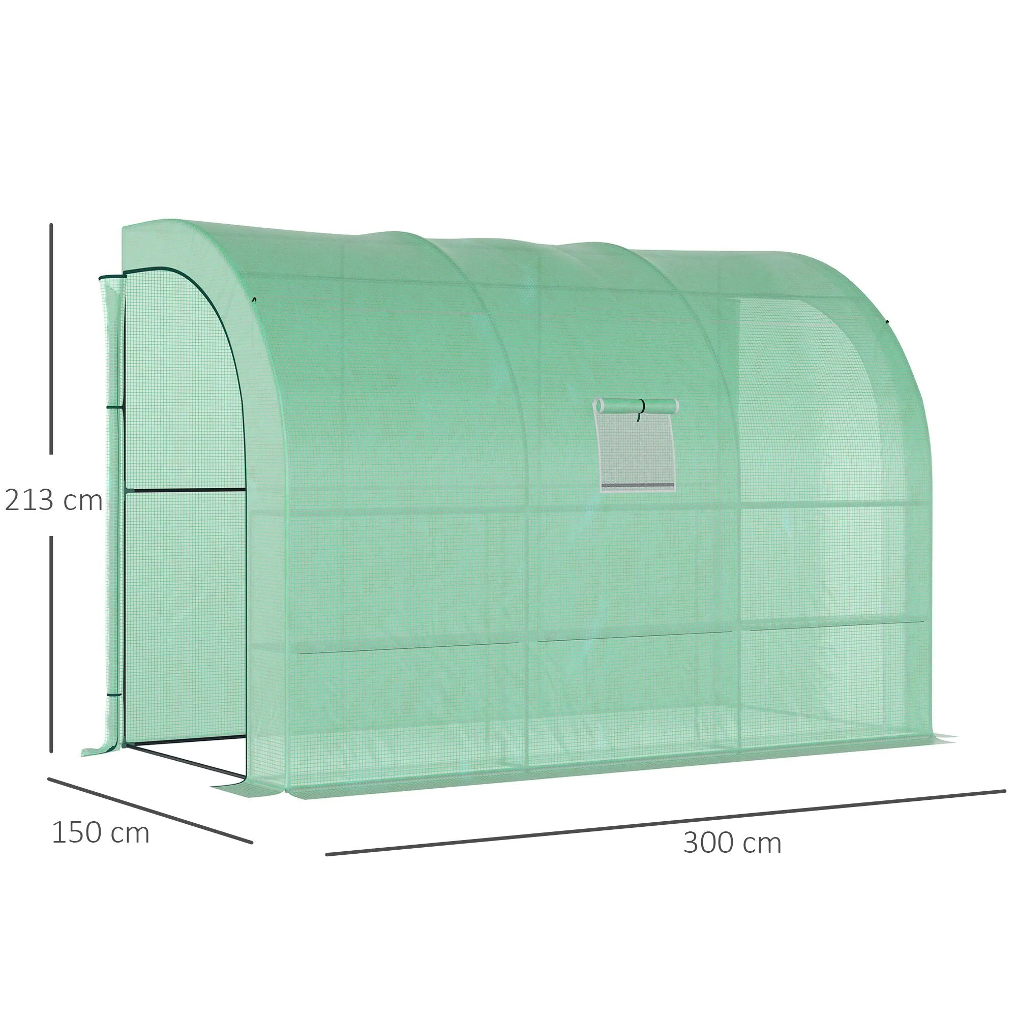 Greenhouse, Shelves Windows Winter-Proof Steel, Green - Image 3