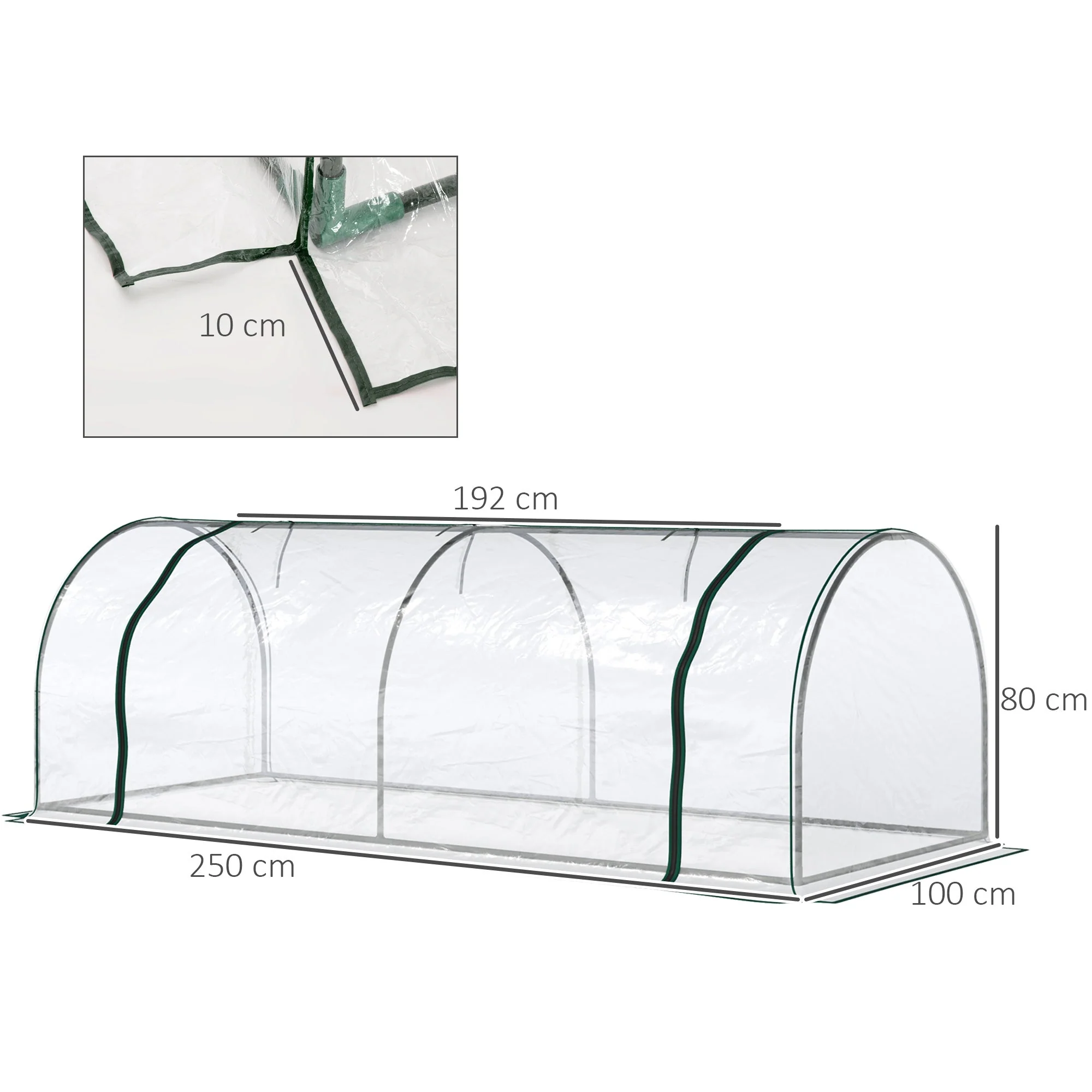 Greenhouse with Door, Cold Frame, Plant Growing, Steel PVC - Image 3