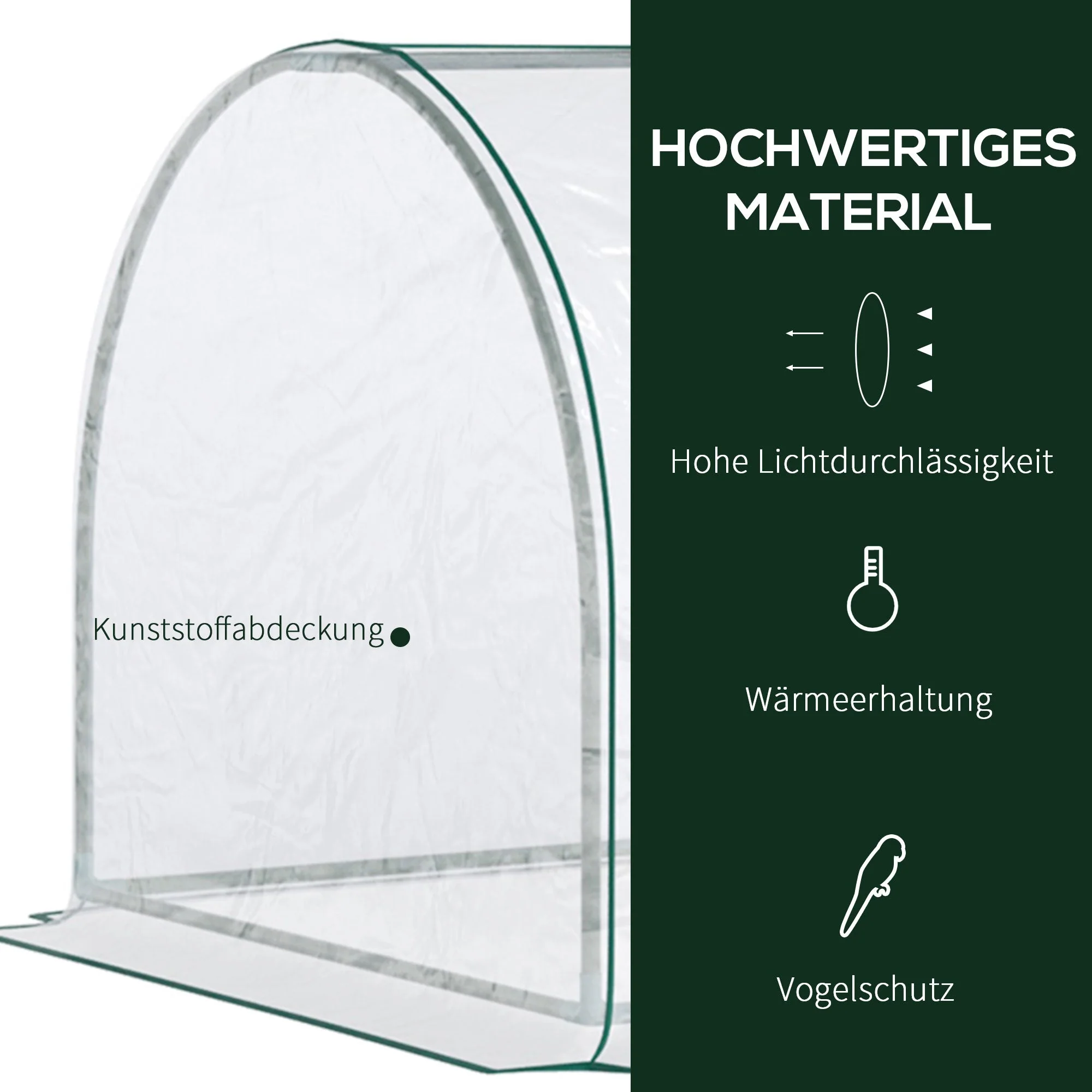 Greenhouse with Door, Cold Frame, Plant Growing, Steel PVC - Image 4