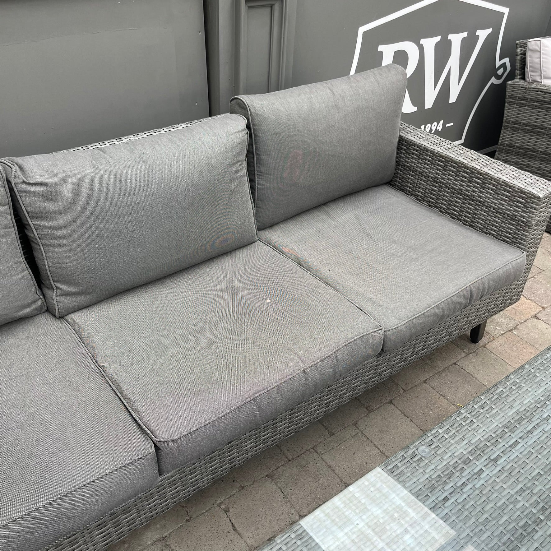 Corner Sofa Set with Storage Box - Grey - Image 6