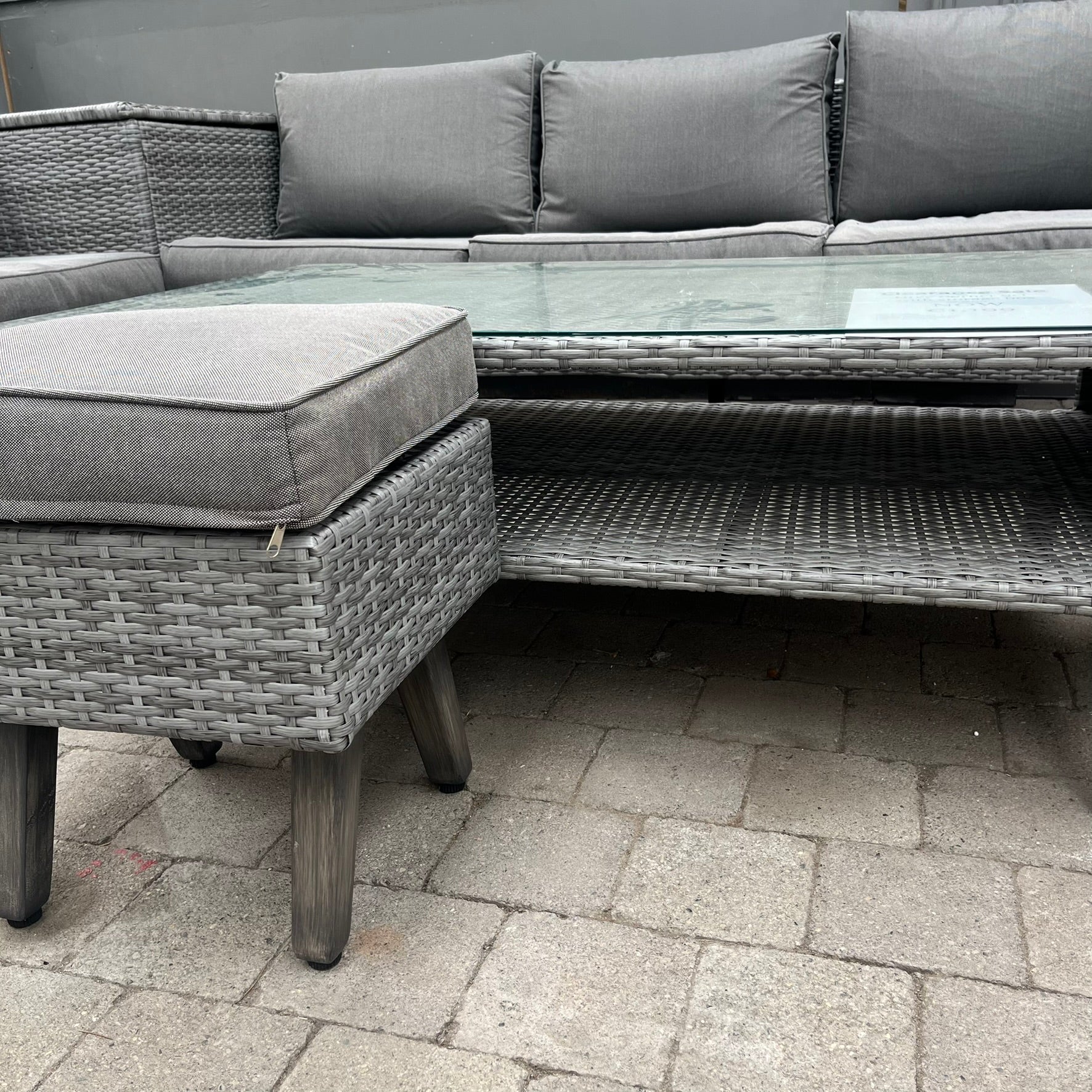 Corner Sofa Set with Storage Box - Grey - Image 7