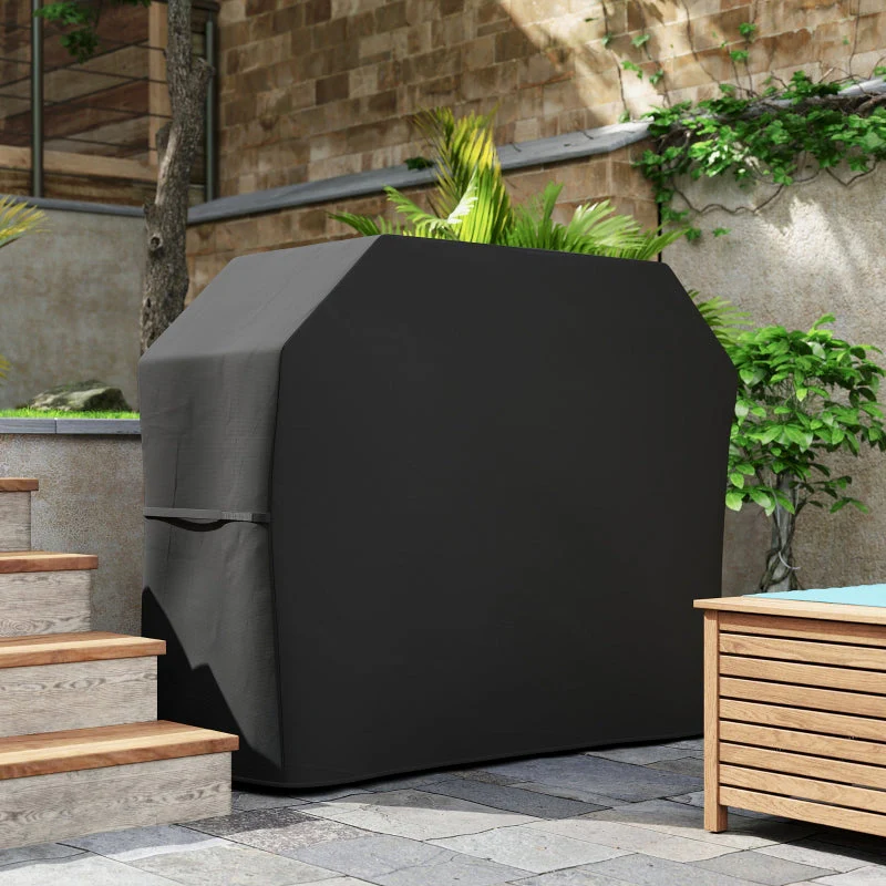 Grill Cover Protective Weatherproof 147x61x120cm - Black - Image 7
