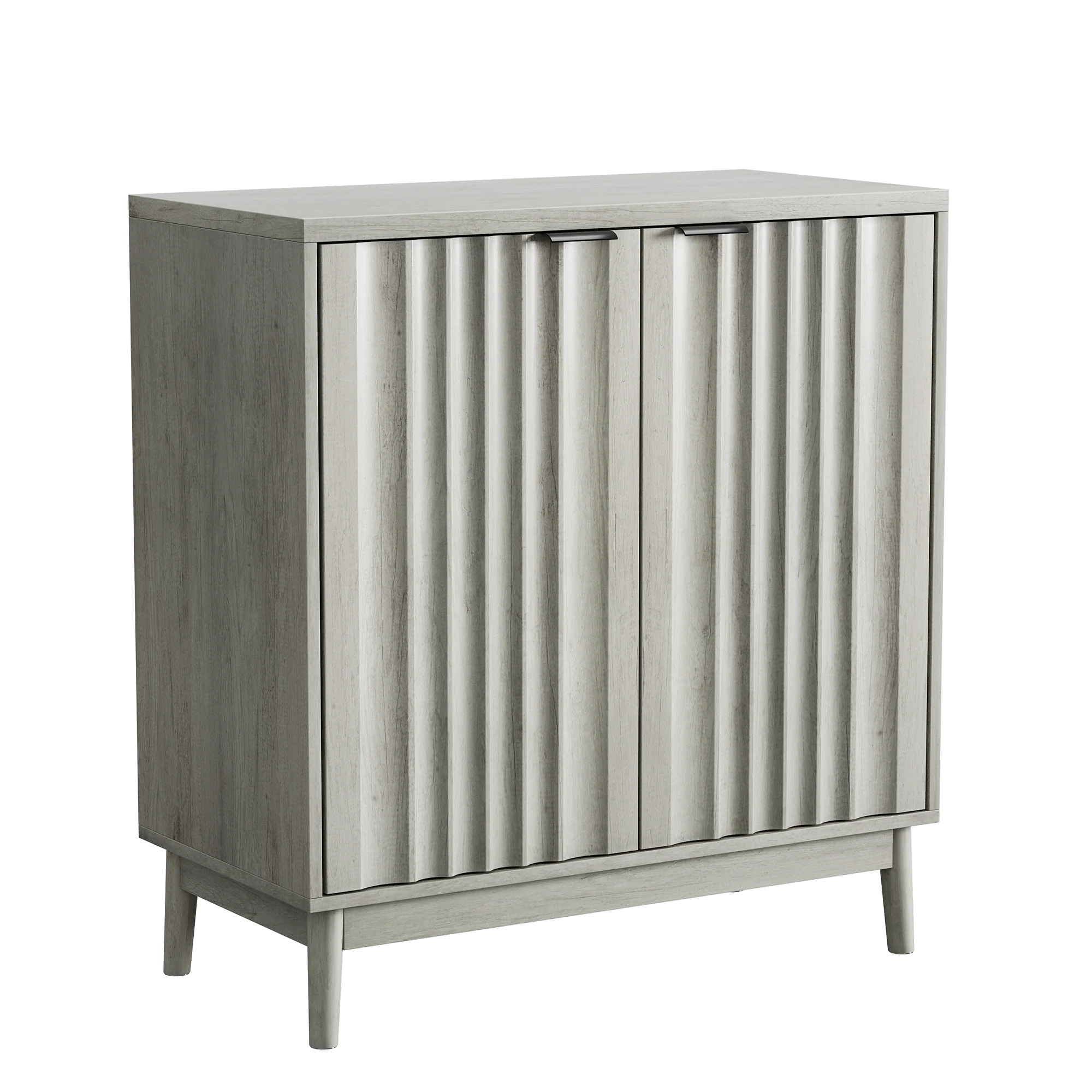Grooved Edge Cabinet, Independent Wash Buffet with Adjustable Shelves, Wooden, Gray - Image 12