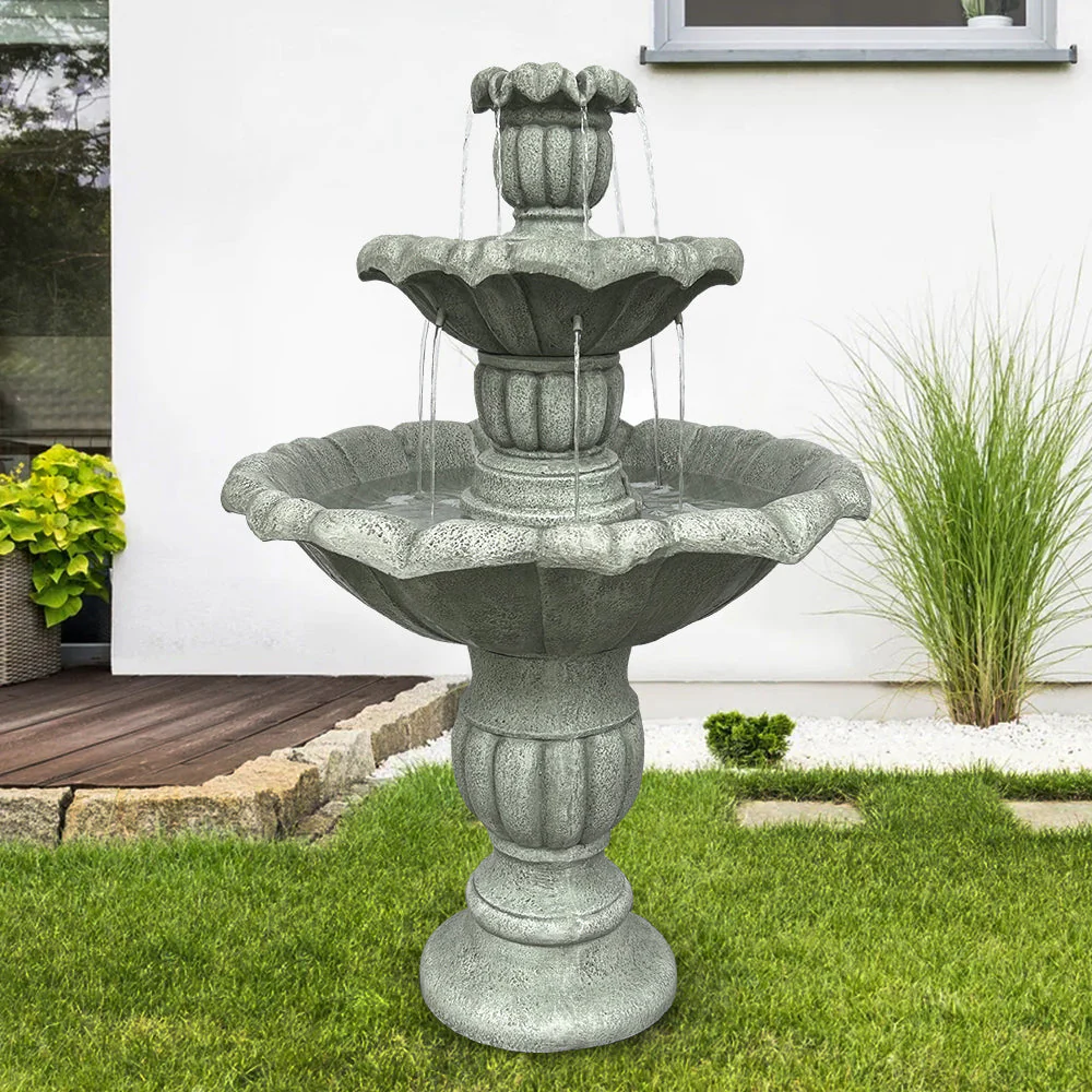 Ground Fountain 100cm High Outdoor Electric Pump, Concrete - Image 2