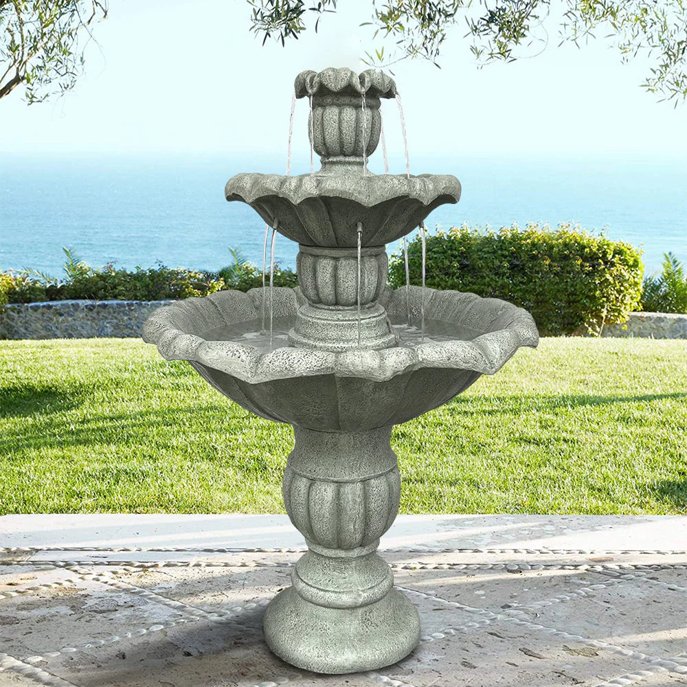 Ground Fountain 100cm High Outdoor Electric Pump, Concrete - Image 3