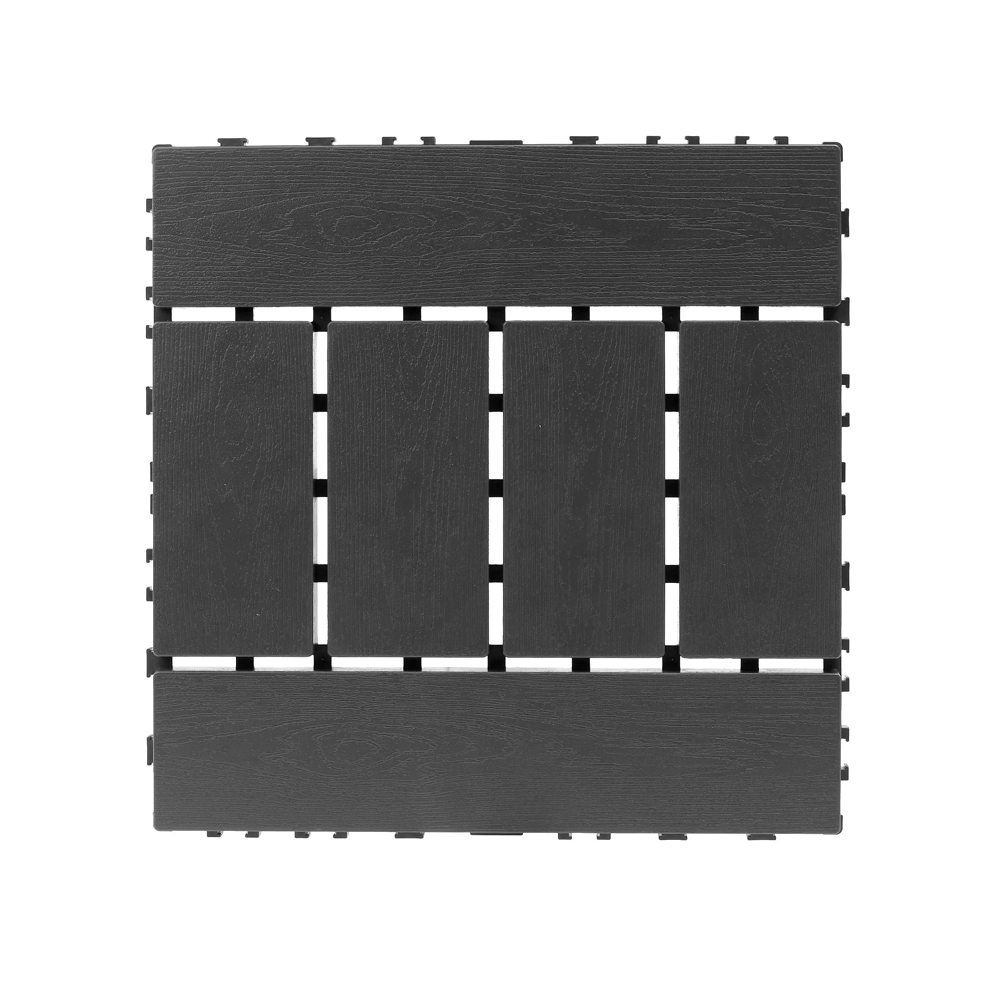 H Style 12" Patio Deck Tiles DIY Interlocking Indoor Outdoor Floor Tile 44pcs DARK GRAY - Image 6