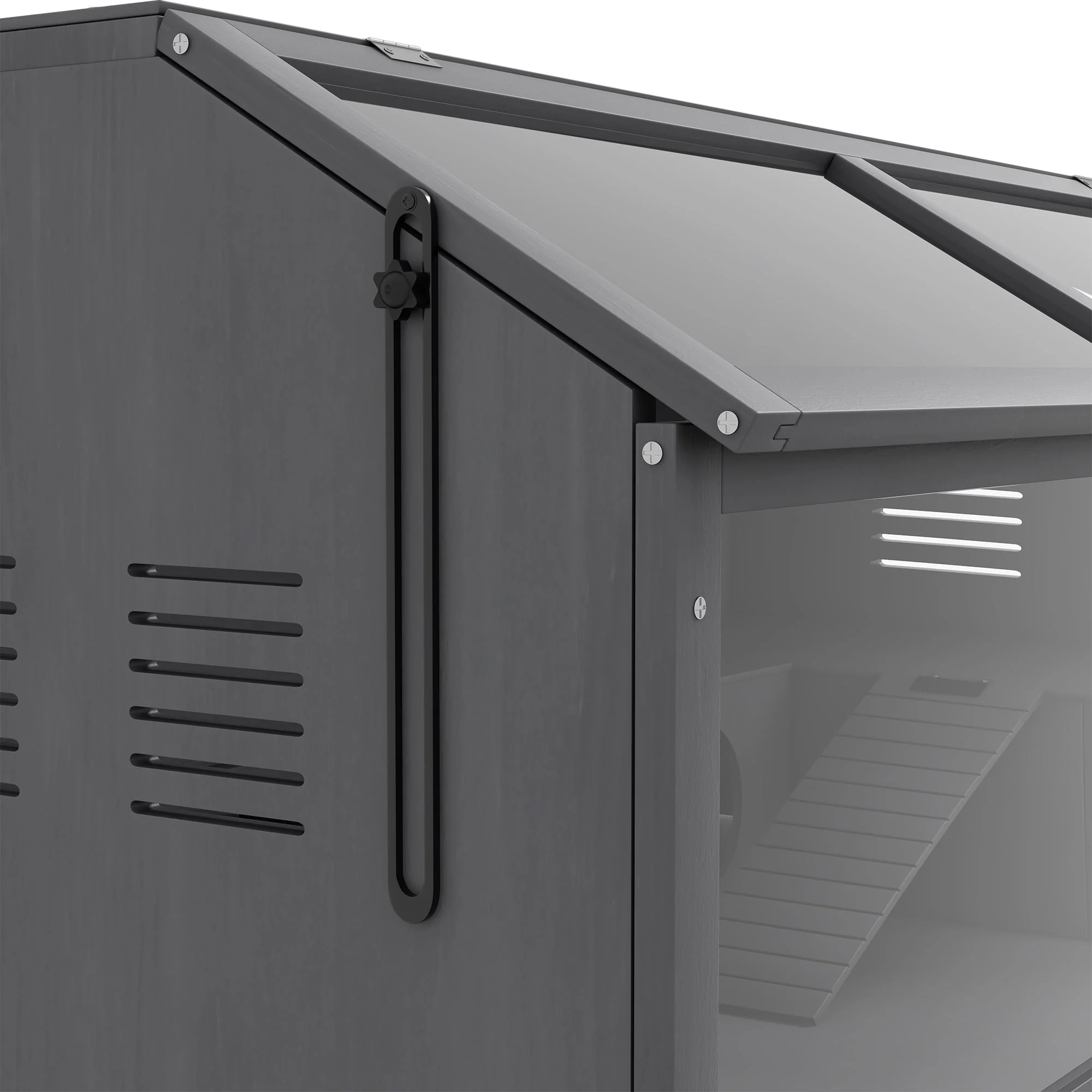Hamster Cage, 100cm Rodent House with Playhouse & Ladders, Wooden Dark Grey - Image 7
