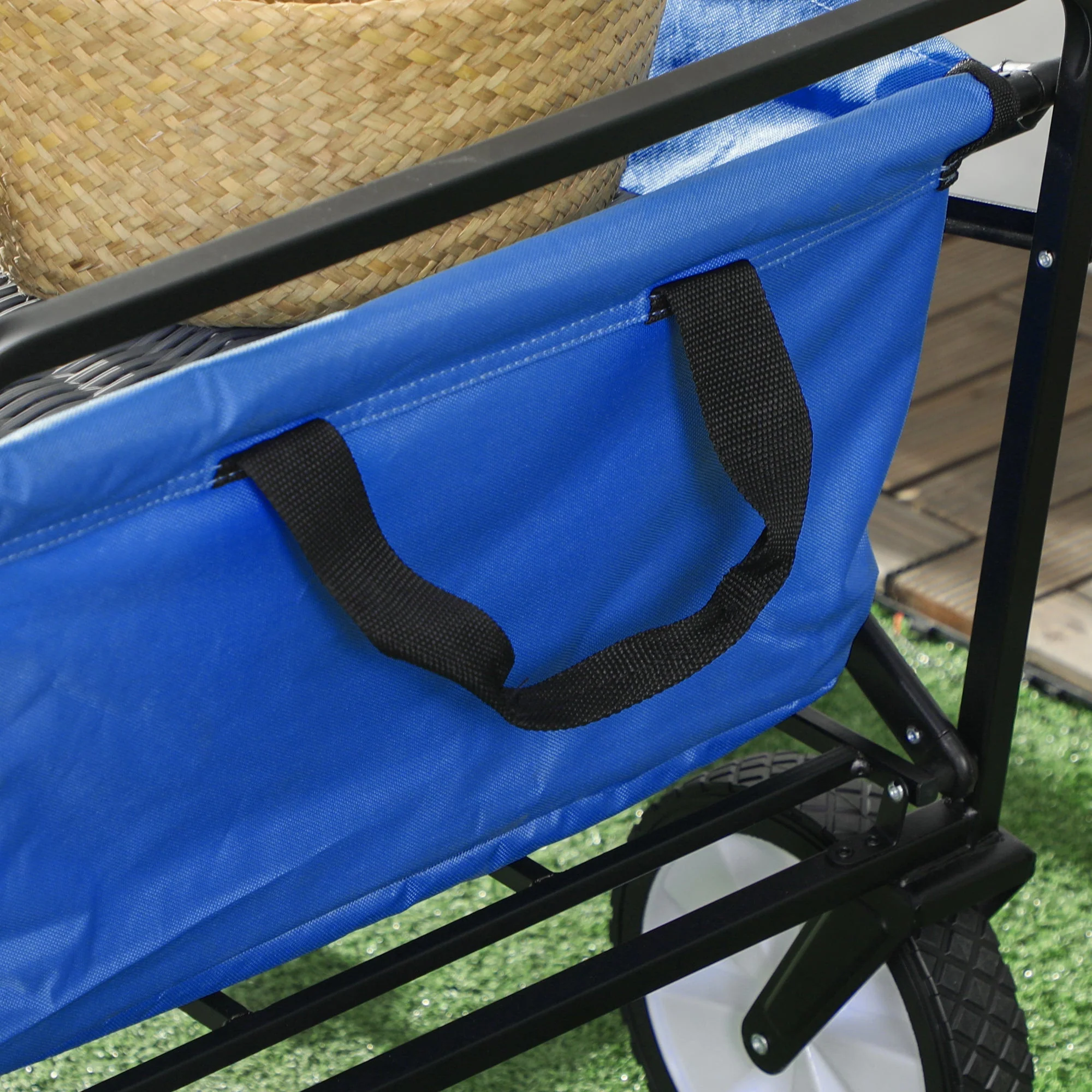 Handcart, Foldable 360° Garden Beach Transport Cart, Steel Frame Oxford - Image 8