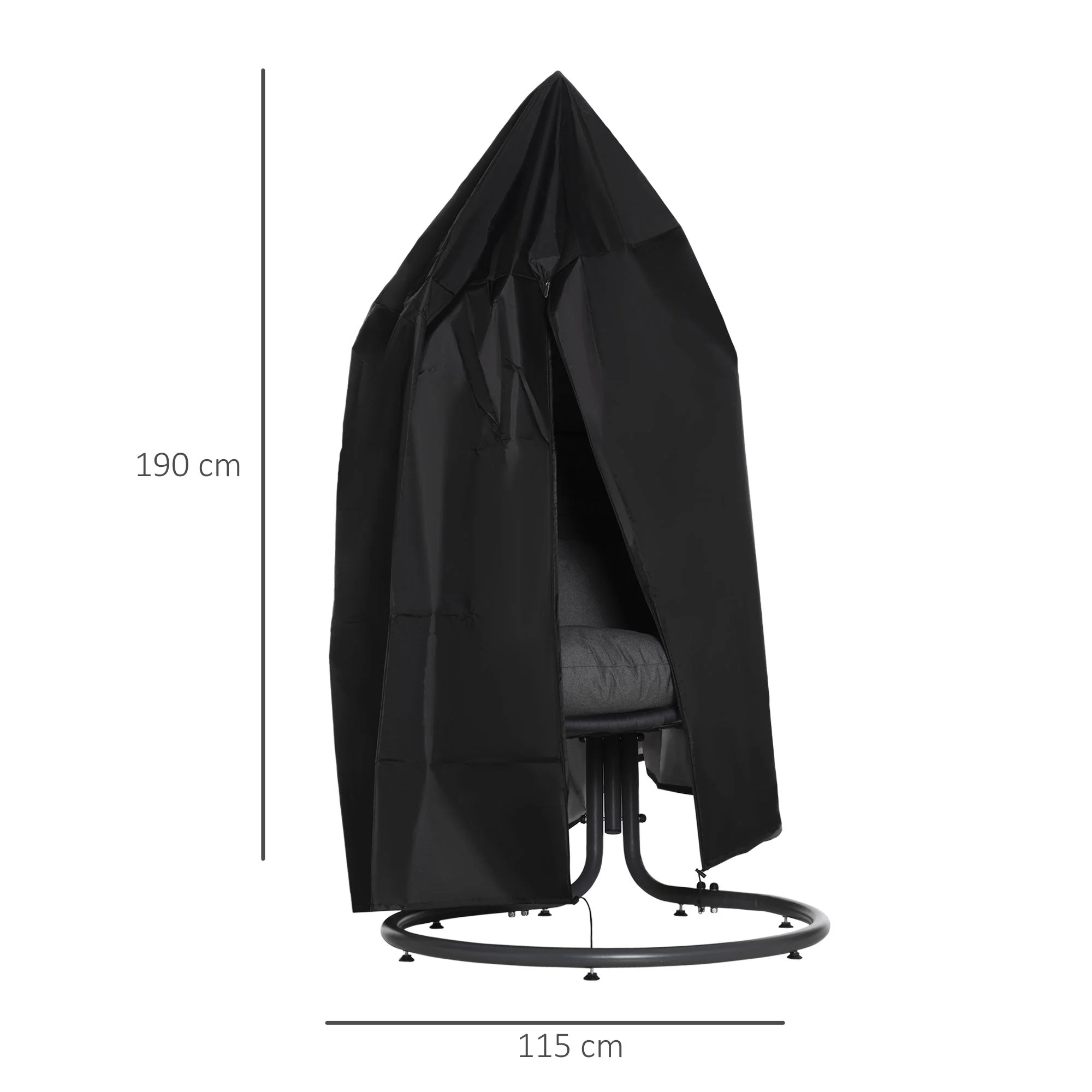 Hanging Chair Cover Waterproof 210D Oxford Ø115 x 190H cm - Image 3