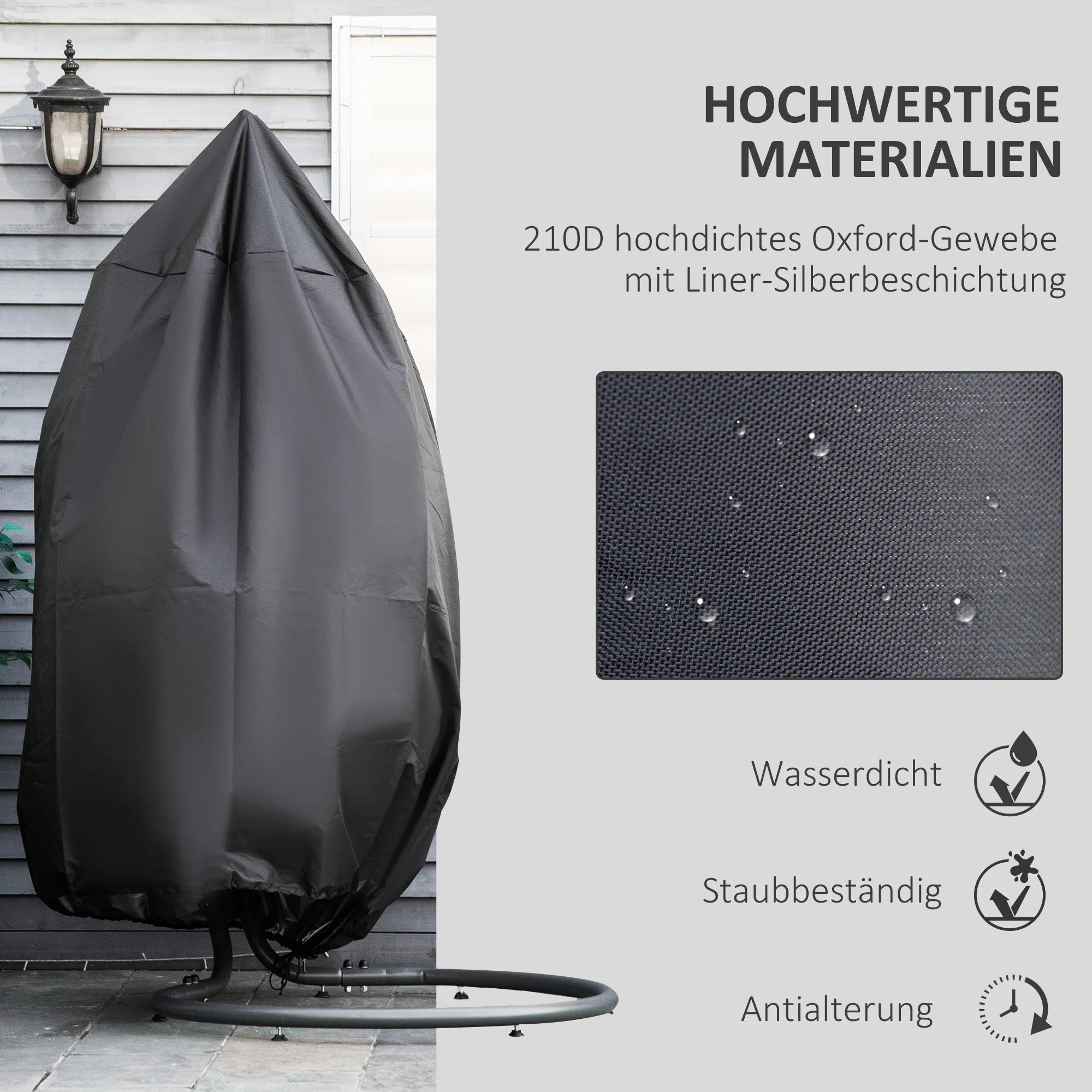 Hanging Chair Cover Waterproof 210D Oxford Ø115 x 190H cm - Image 4
