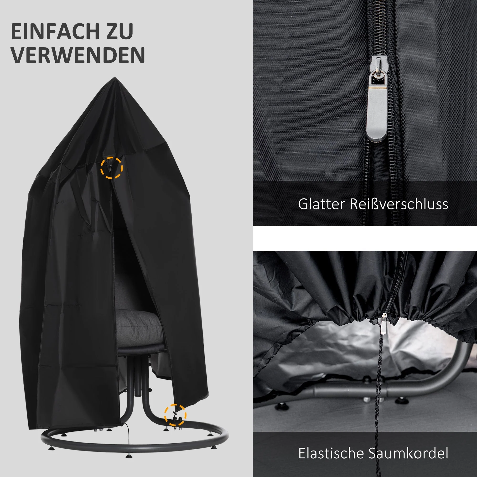 Hanging Chair Cover Waterproof 210D Oxford Ø115 x 190H cm - Image 5