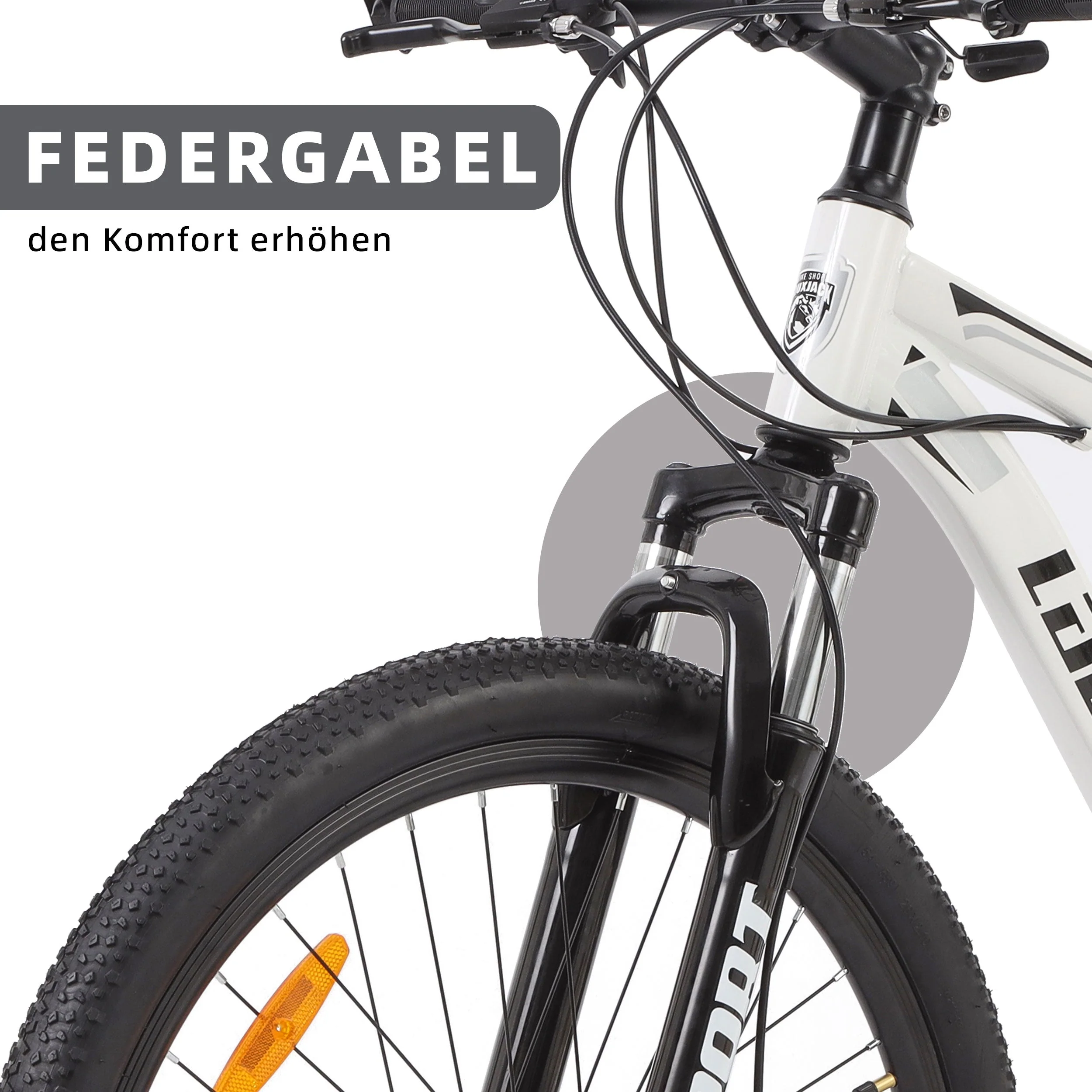Hardtail Mountain Bike, 28-Inch 21-Speed Shimano Tourney with Disc Brakes, Black - Image 4