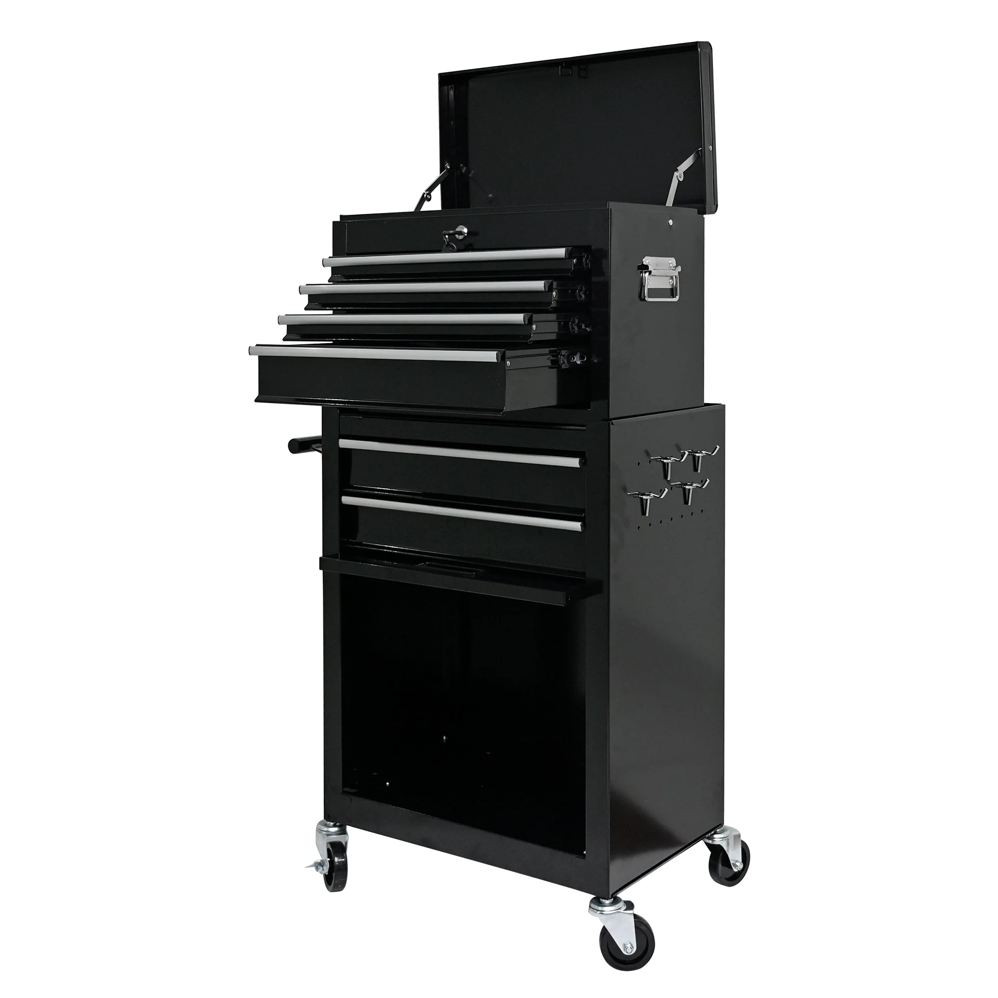 High-capacity Rolling Tool Chest, 6-Drawer Storage Cabinet with Wheels, Black - Image 6