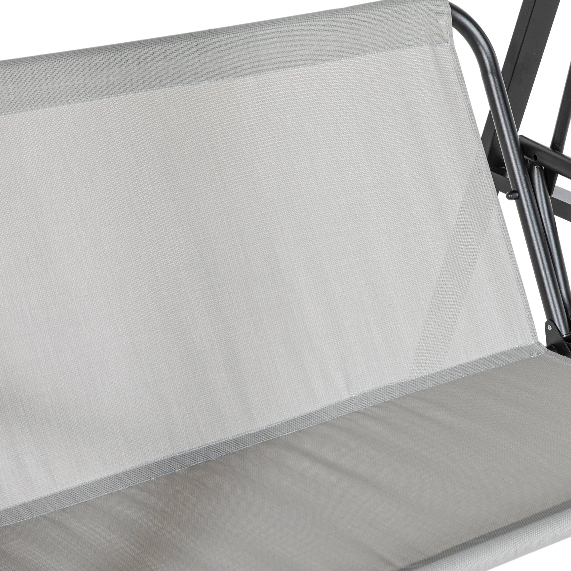 Hollywood Swing 2-Seater with Adjustable Canopy & Cushions, 220kg Capacity, Grey - Image 7