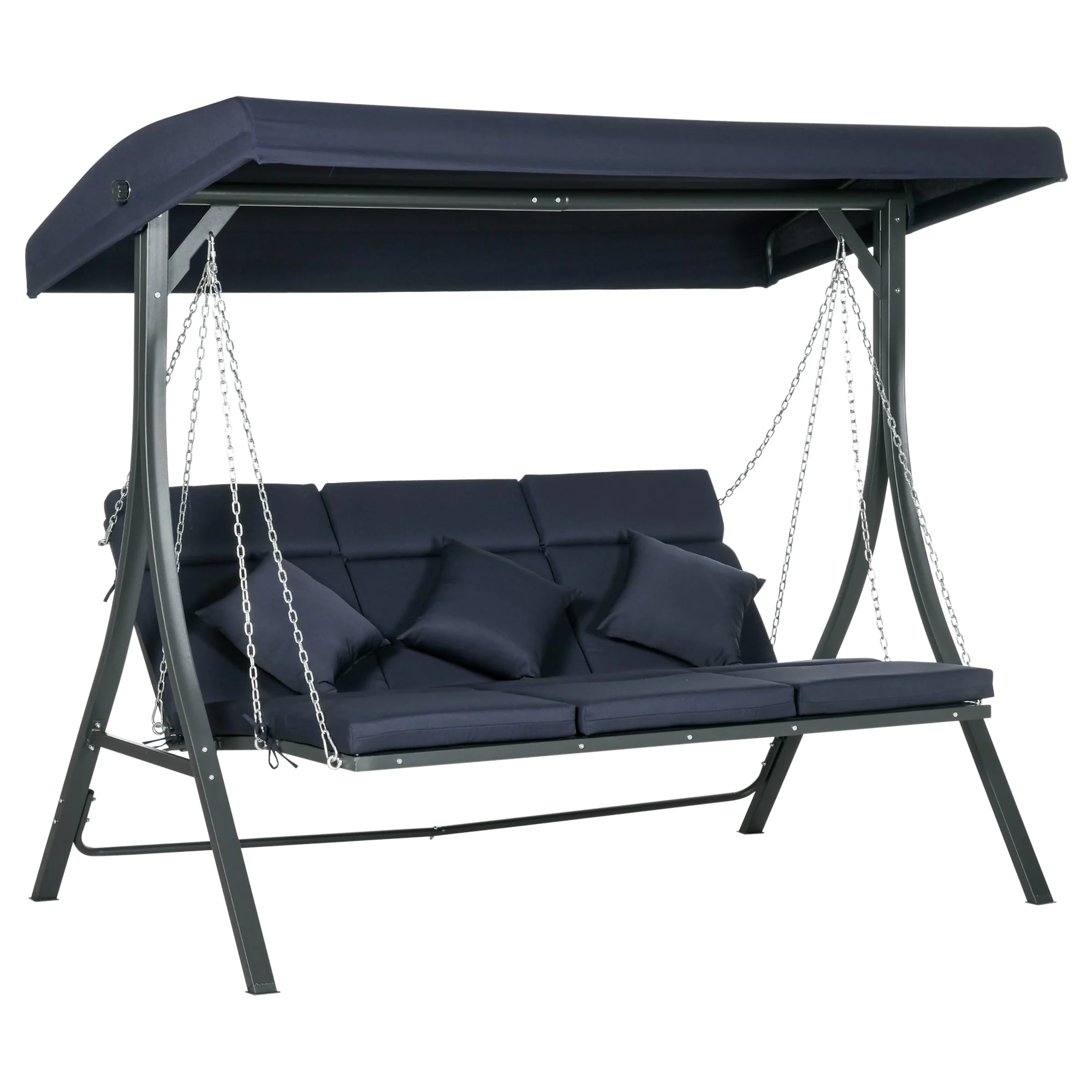 Hollywood Swing Set, 3-Seater, 270 kg Capacity, Adjustable Sunshade - Image 2