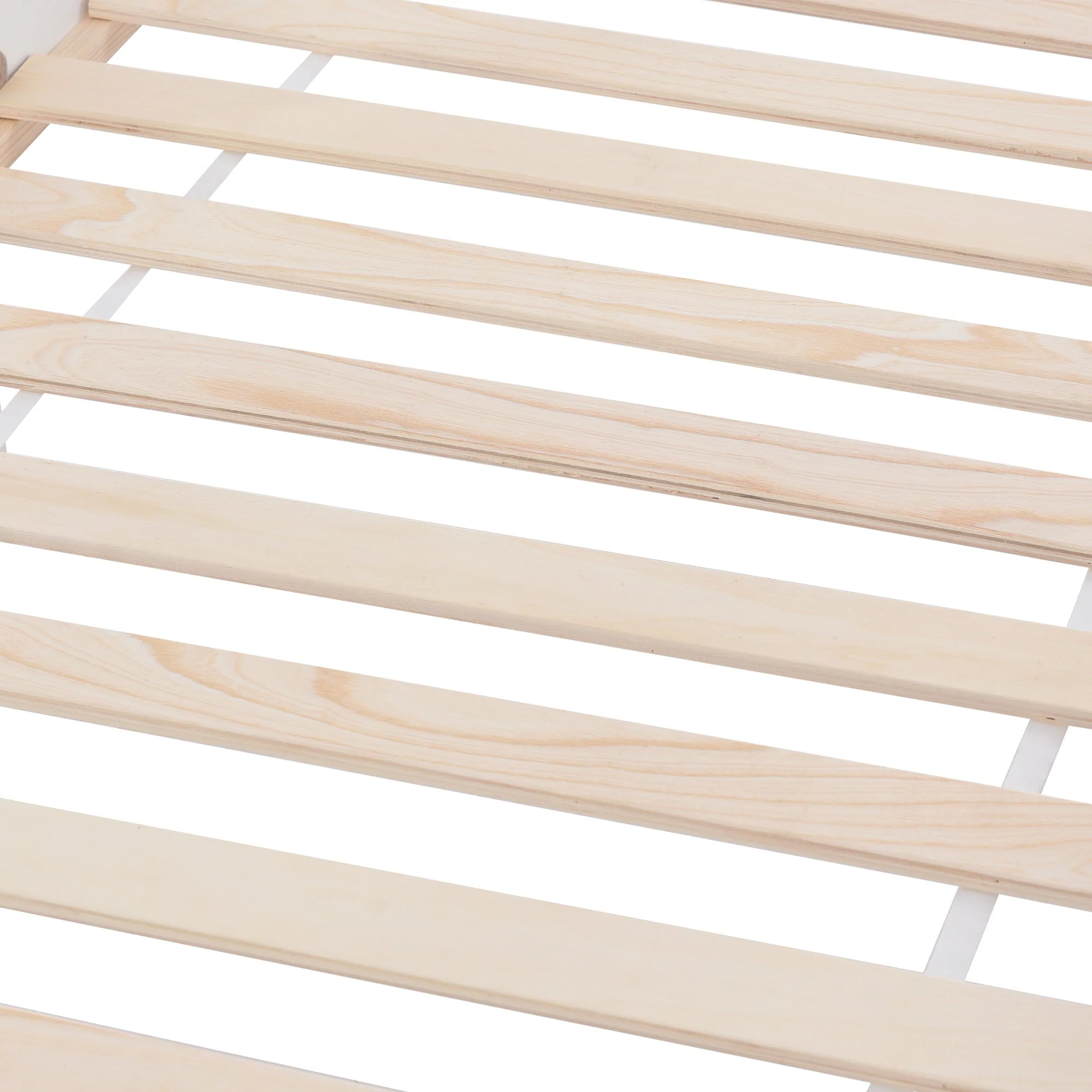 House Bed 90x200cm with Storage Shelf 2 Drawers Fireplace Design - White - Image 10