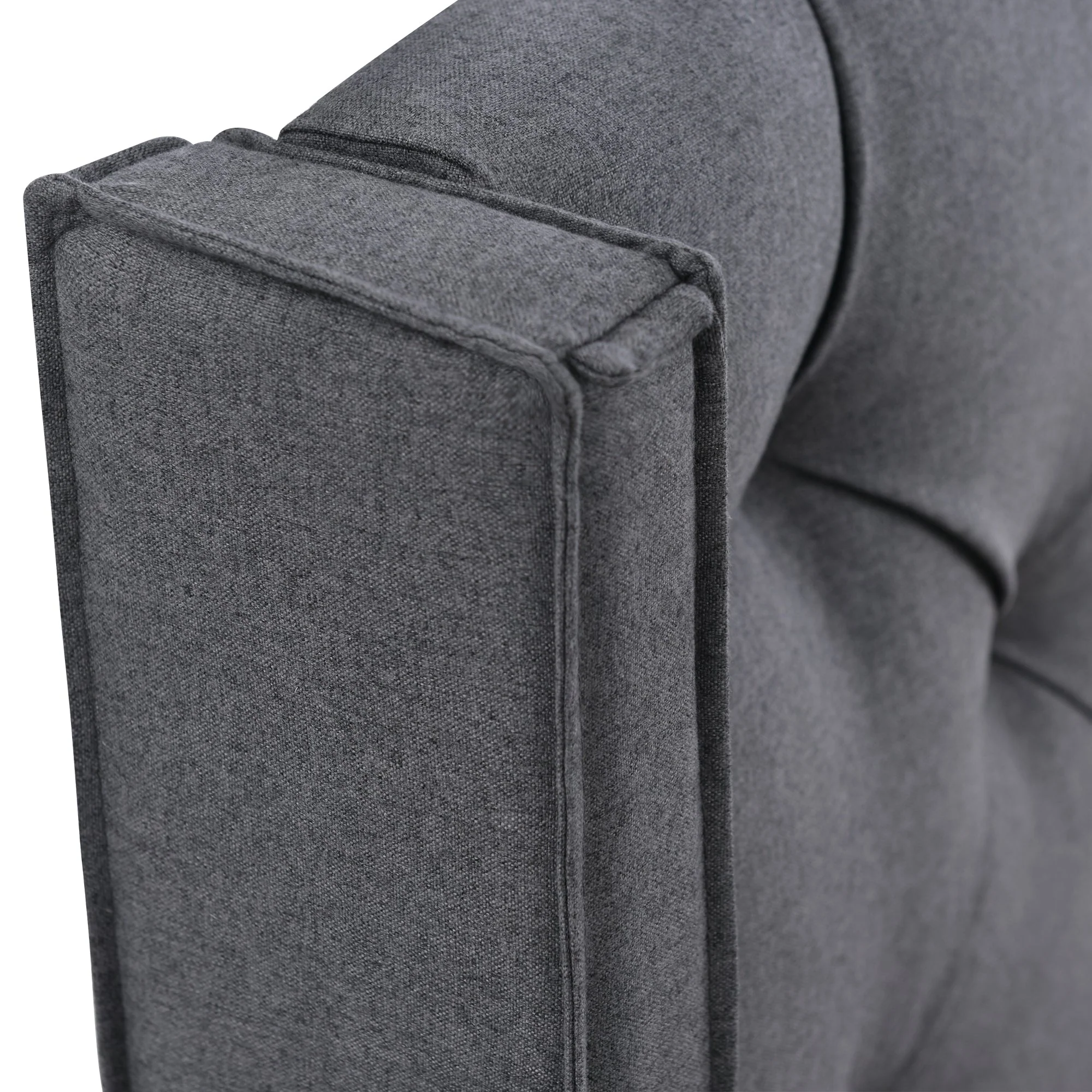Hydraulic Double Upholstered Bed 160x200cm, Metal Frame with Storage, Gray Cotton - Image 7