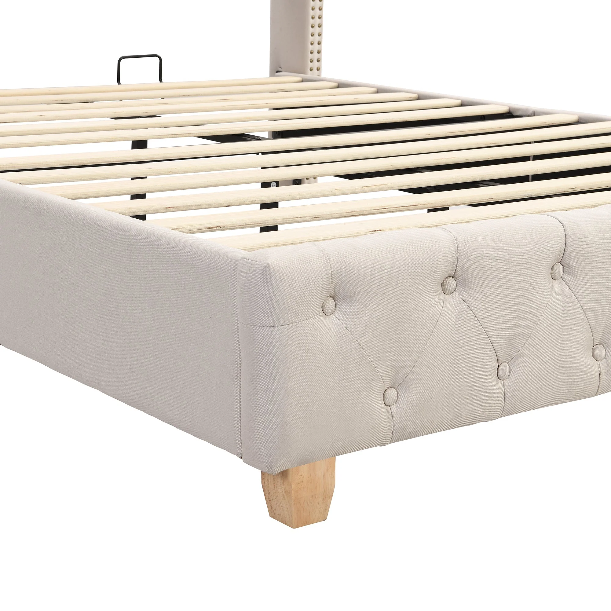 Cream Button Bed - Image 2