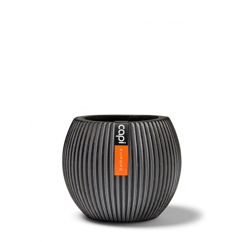 Indoor Nature Groove Ball Planter (Black) - 23cm