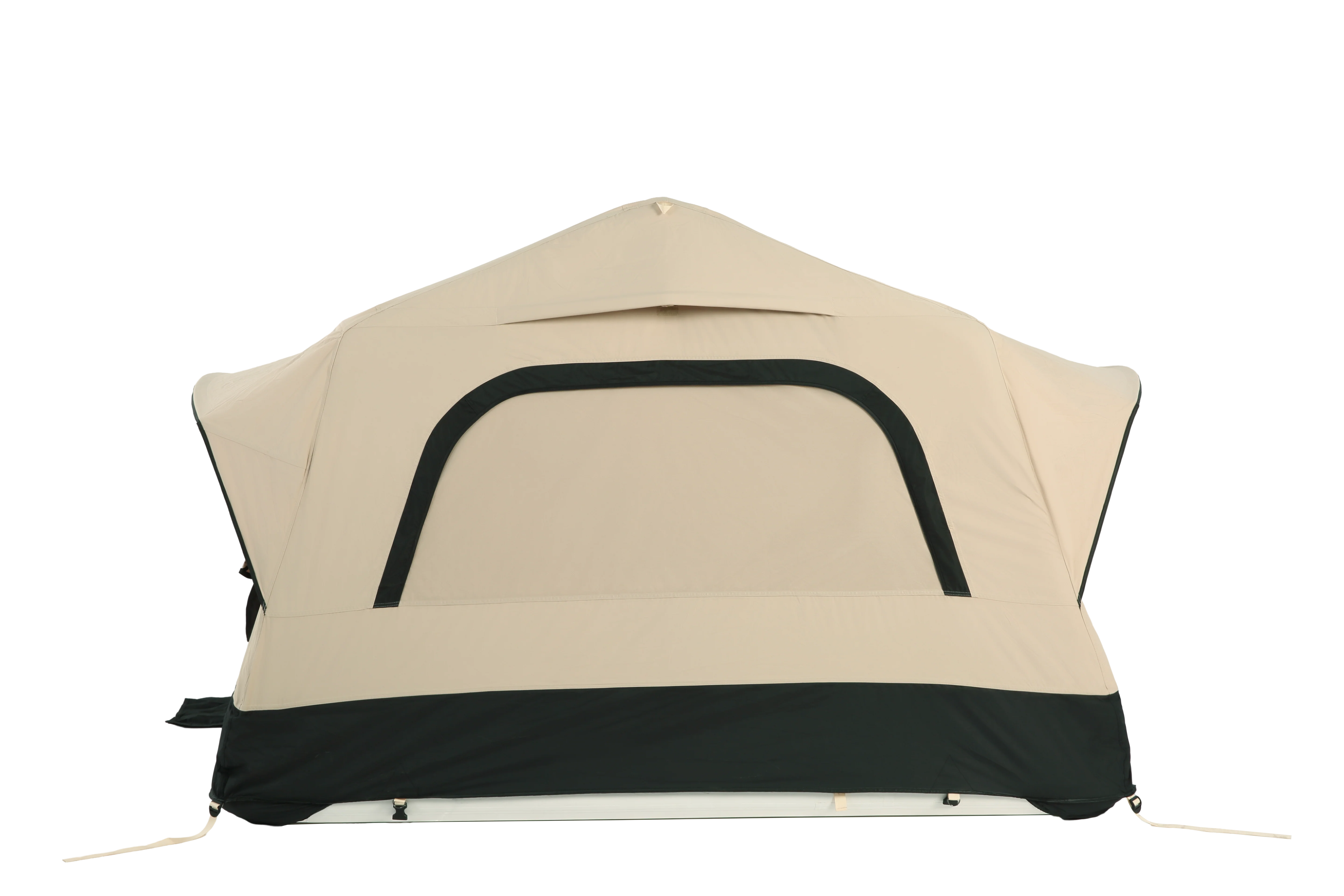 Inflatable Camping Tent with Hand Pump, Roof Tent - Beige + Black - Image 3