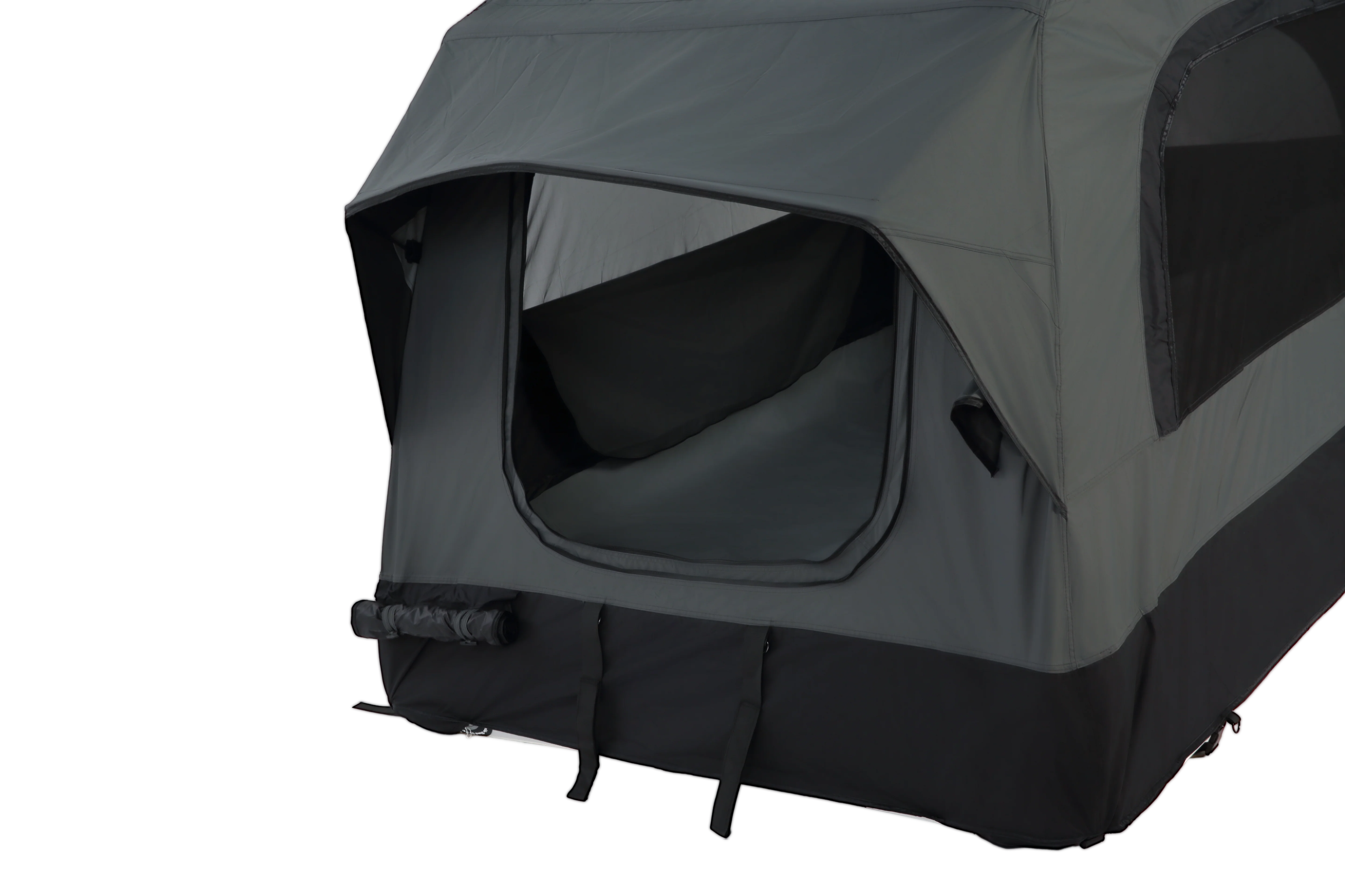 Inflatable Camping Tent with Hand Pump, Roof Top - Gray + Black - Image 8