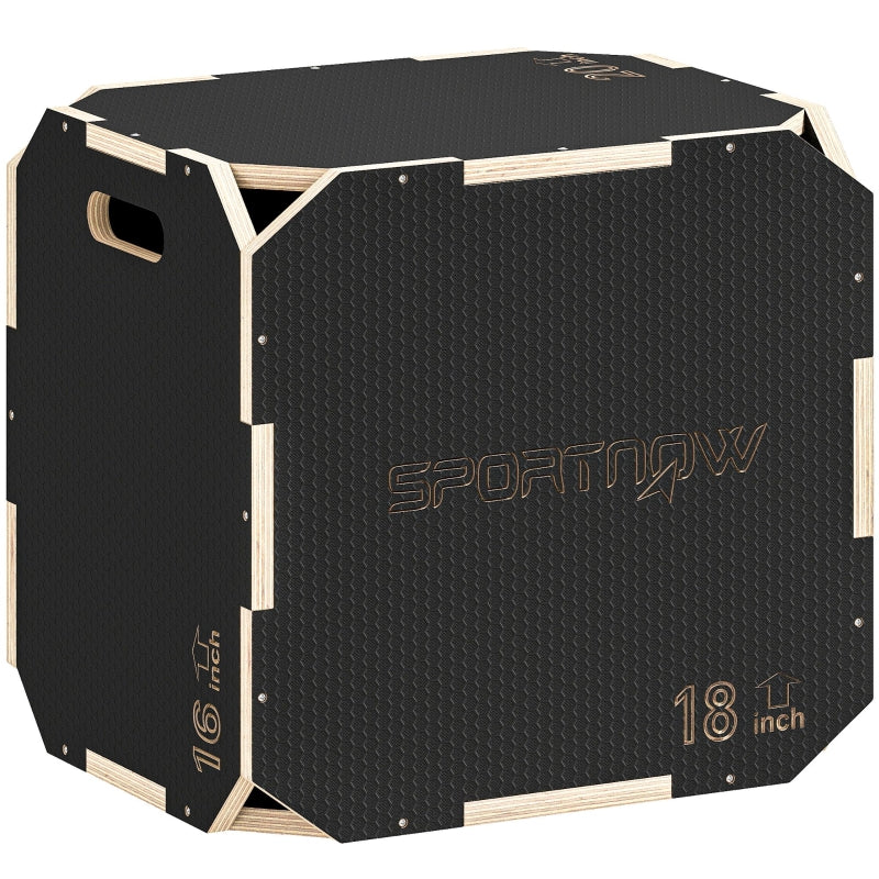 Jumping Box Smooth Corners Height Adjustable - Plywood Black - Image 2