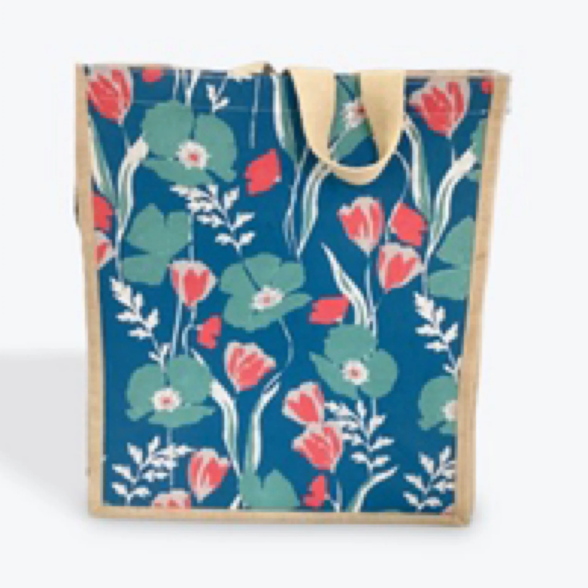 Jute Shopper- Poppies & Tulips