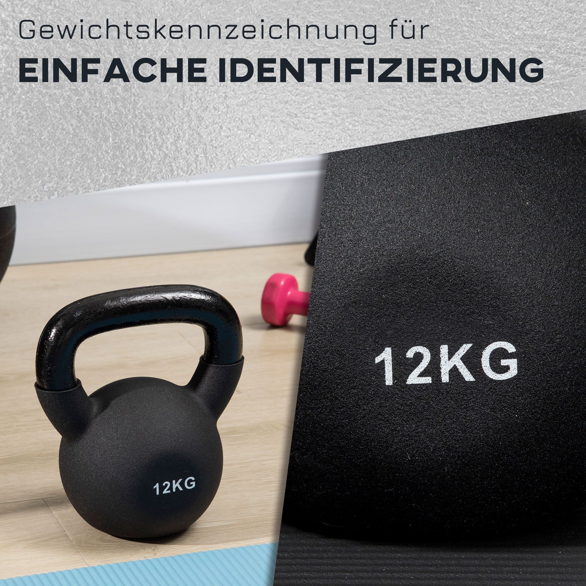 Kettlebell 12 KG Cast Iron Black - Image 5