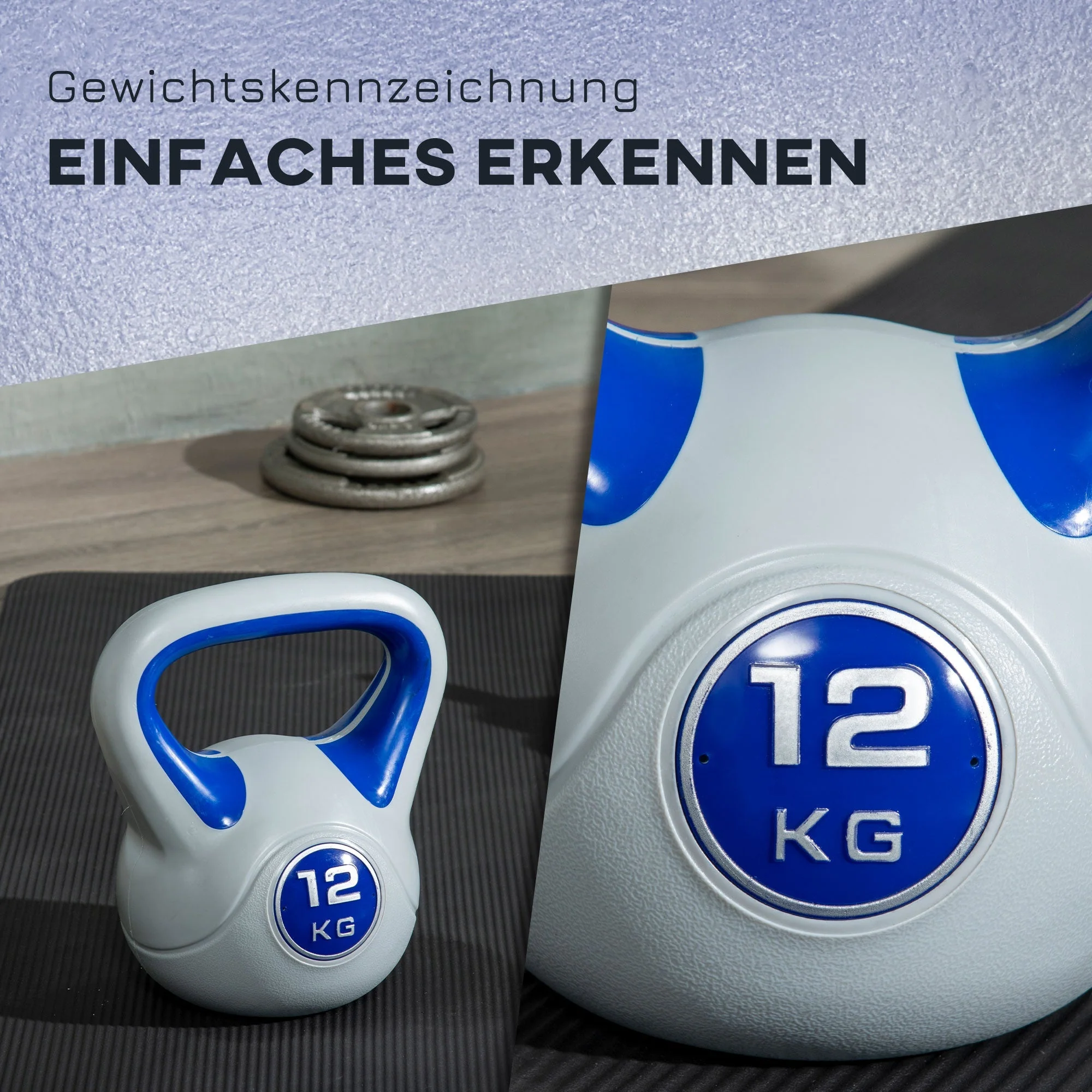 Kettlebell 12 KG, Strength Training & Fitness, Blue - Image 5