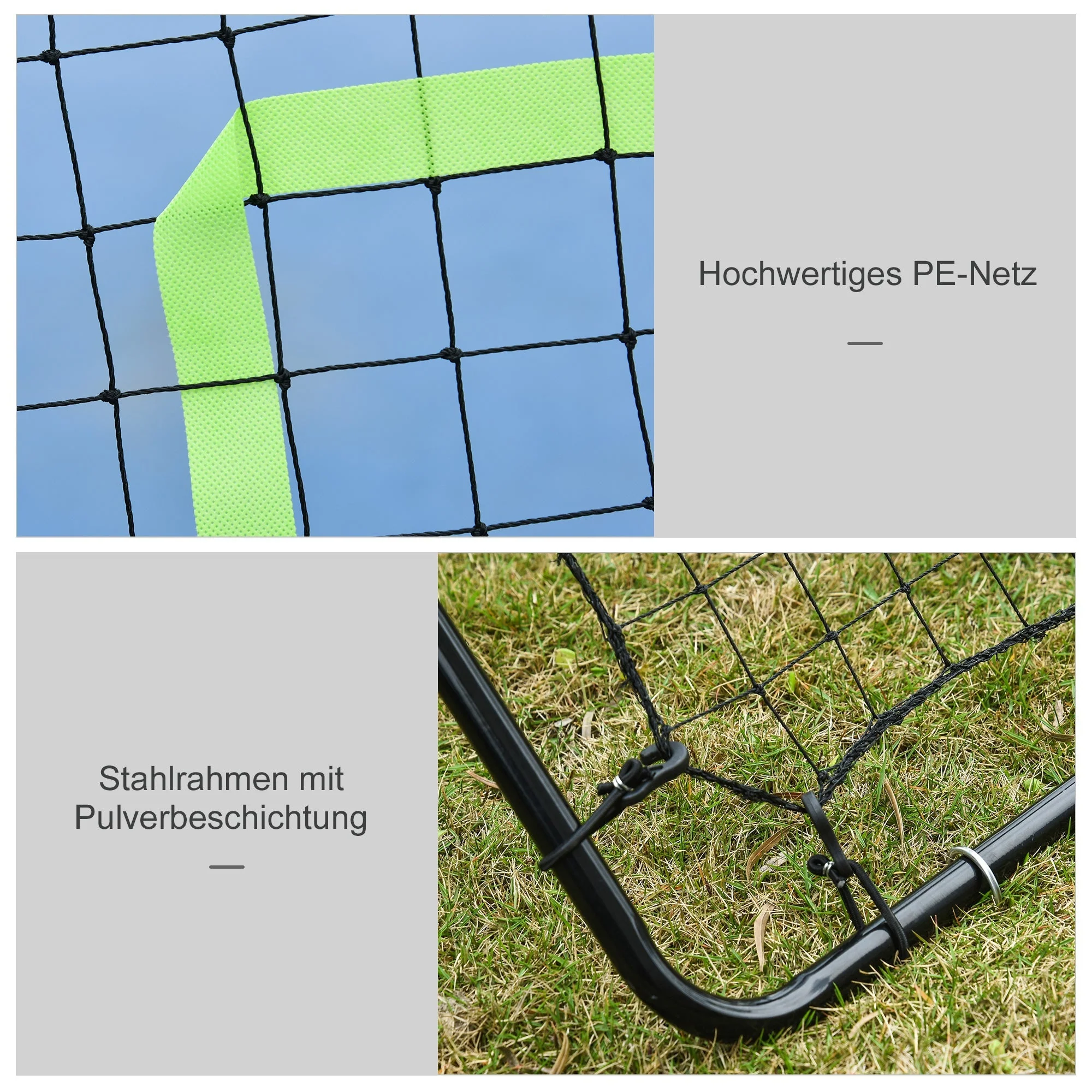 Kickback Rebounder Goal, 75x126cm Football Training Aid, Black Steel and PE - Image 6