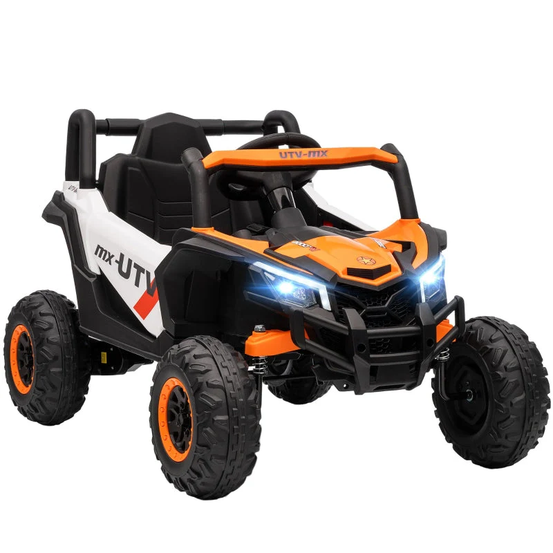 Kids Electric Ride-On Car with Remote Control, LED Lights and USB, Orange - Image 2