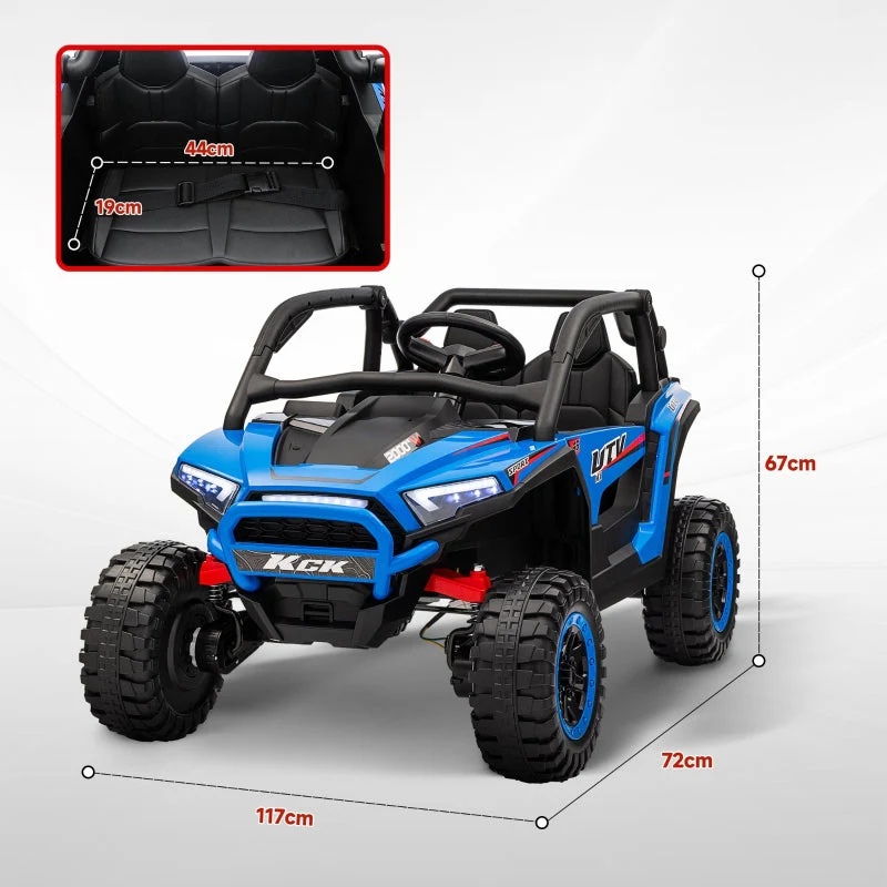 Kids' Electric UTV with 2-Seater and Remote Control, Blue - Image 3