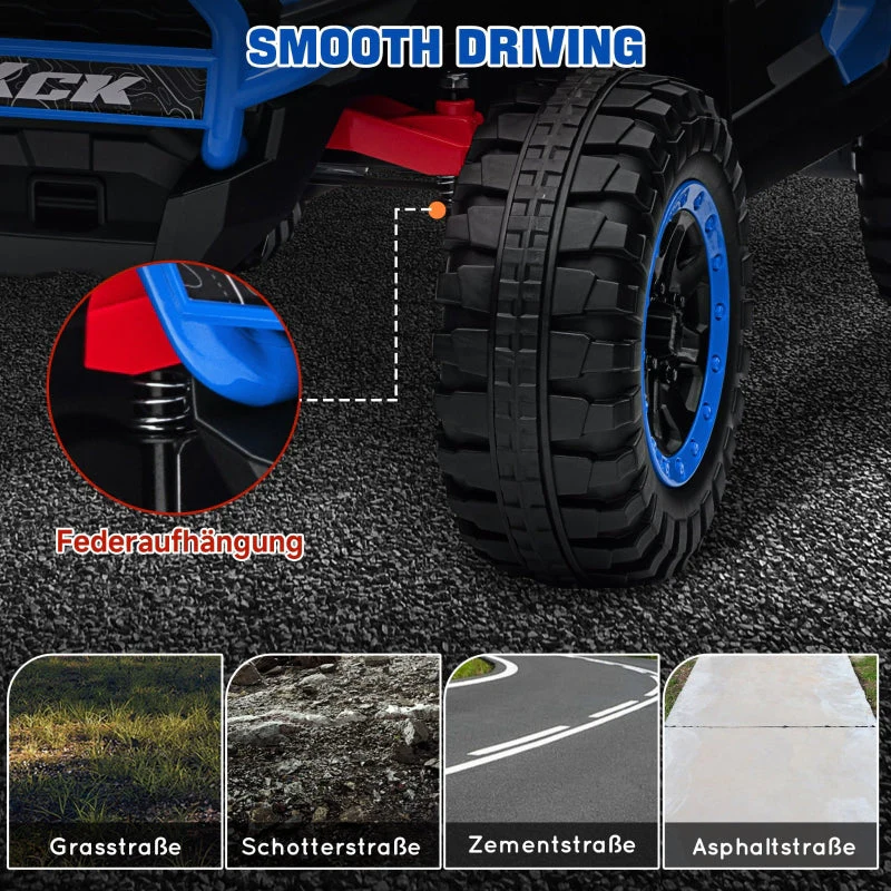 Kids' Electric UTV with 2-Seater and Remote Control, Blue - Image 7