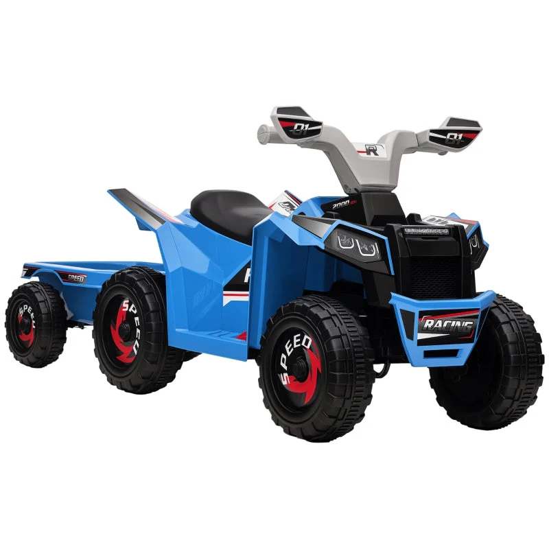 Kids' Quad, 2.5 km/h, Rechargeable, Trailer, Blue - Image 2