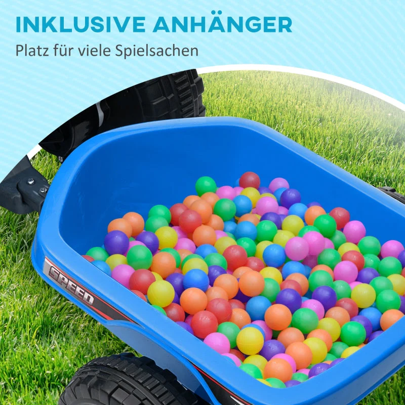 Kids' Quad, 2.5 km/h, Rechargeable, Trailer, Blue - Image 4