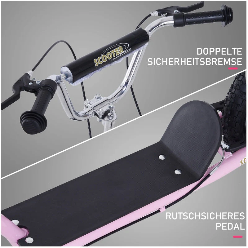 Kids' Scooter with Pneumatic Tires and Height Adjustable Handlebar, Pink - Image 6