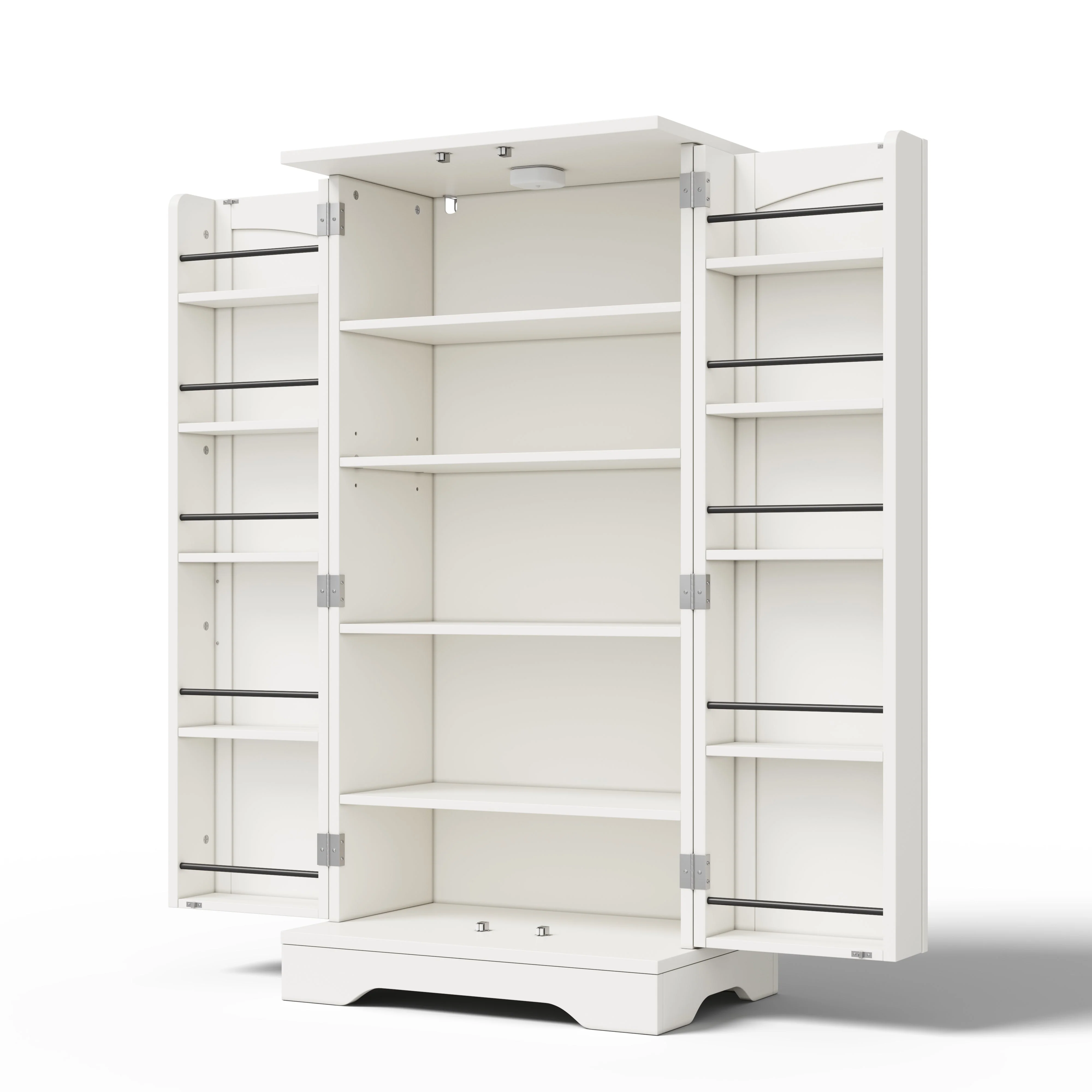 Kitchen Cabinet 120x60x40cm LED Sensor Light 2-Door Adjustable Shelves - White - Image 9