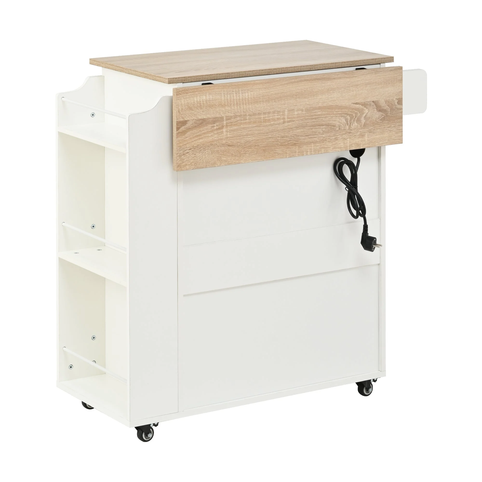 Kitchen Island Rolling Folding Worktop Storage Spice Rack - Image 6