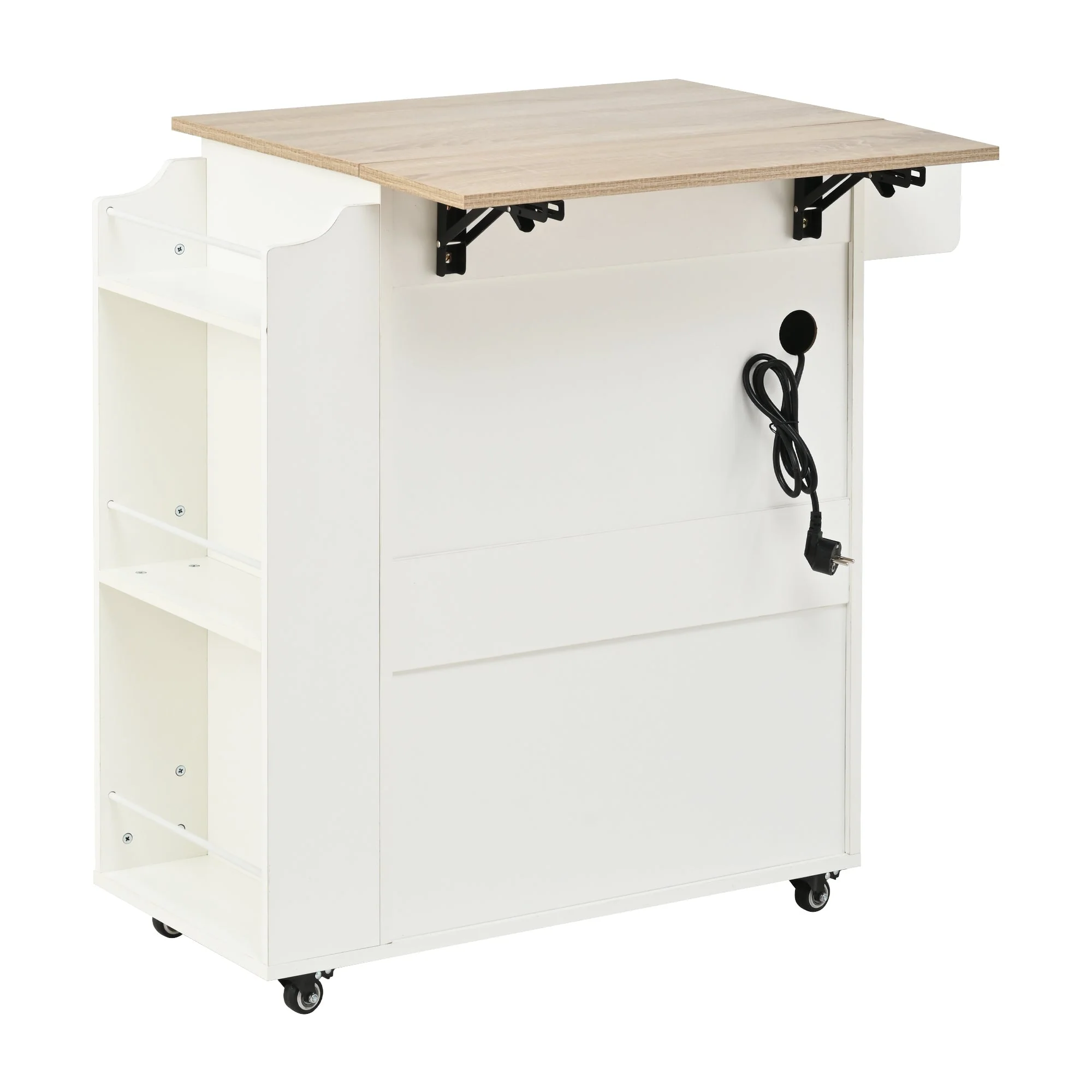 Kitchen Island Rolling Folding Worktop Storage Spice Rack - Image 8