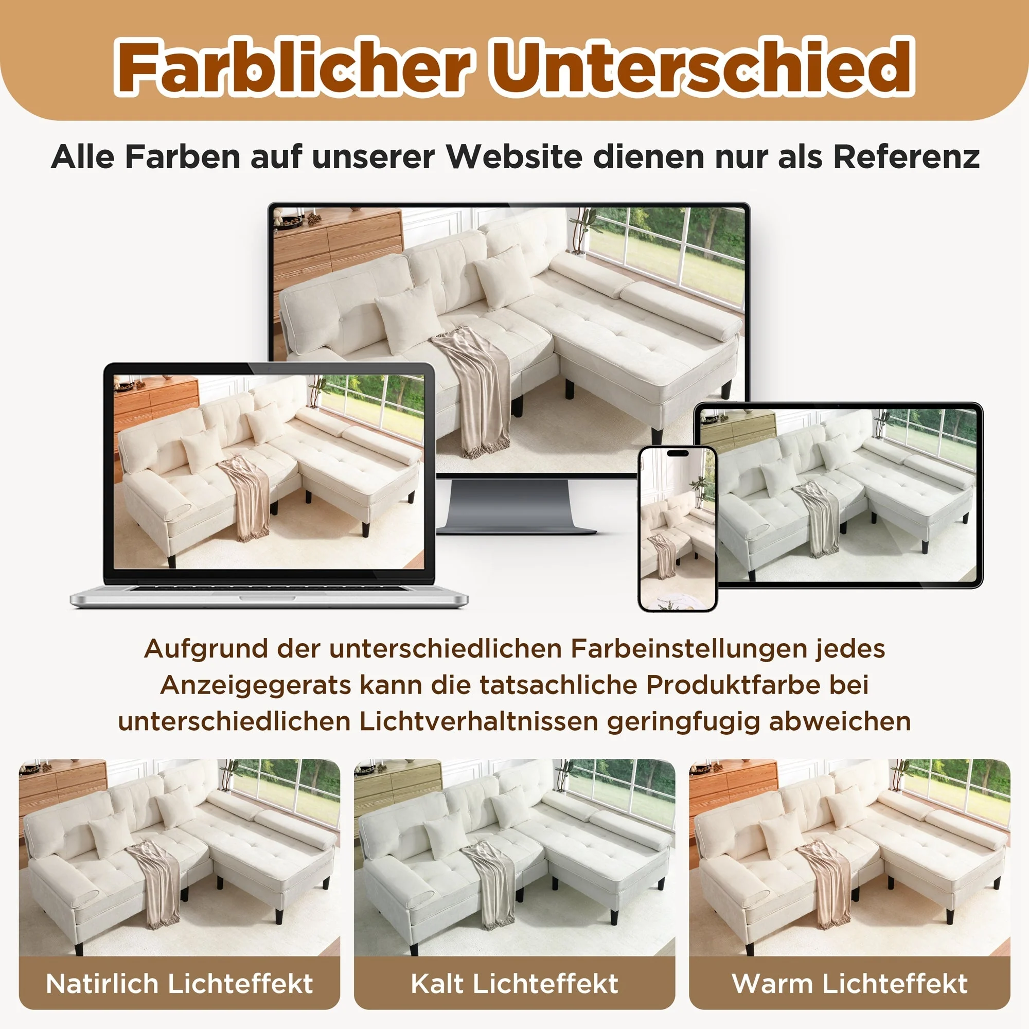 L-Shaped Corner Sofa 3-Seater Sleeper Sofa Bed w/ Chaise & Movable Footrest 195cm - Chenille - Image 7